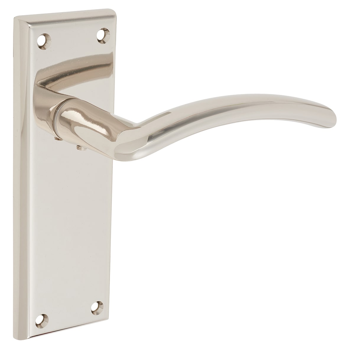 Brass Polished Nickel Latch Door Handles - Trenta Range - 150 x 50mm - view 2