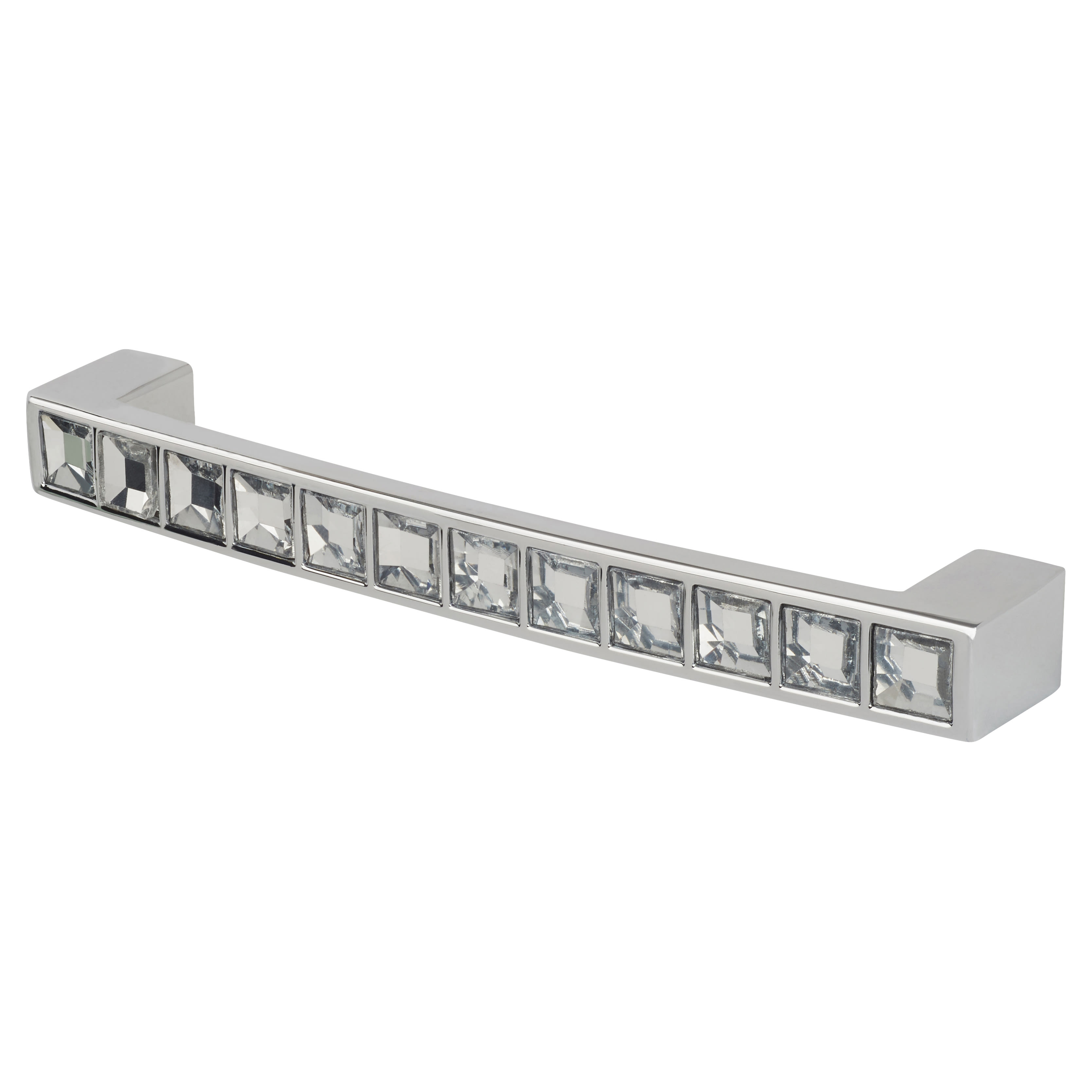 Cut Glass Square Arched D-Bar Cabinet Pull Handle - 128mm Centres - Polished Chrome - view 3