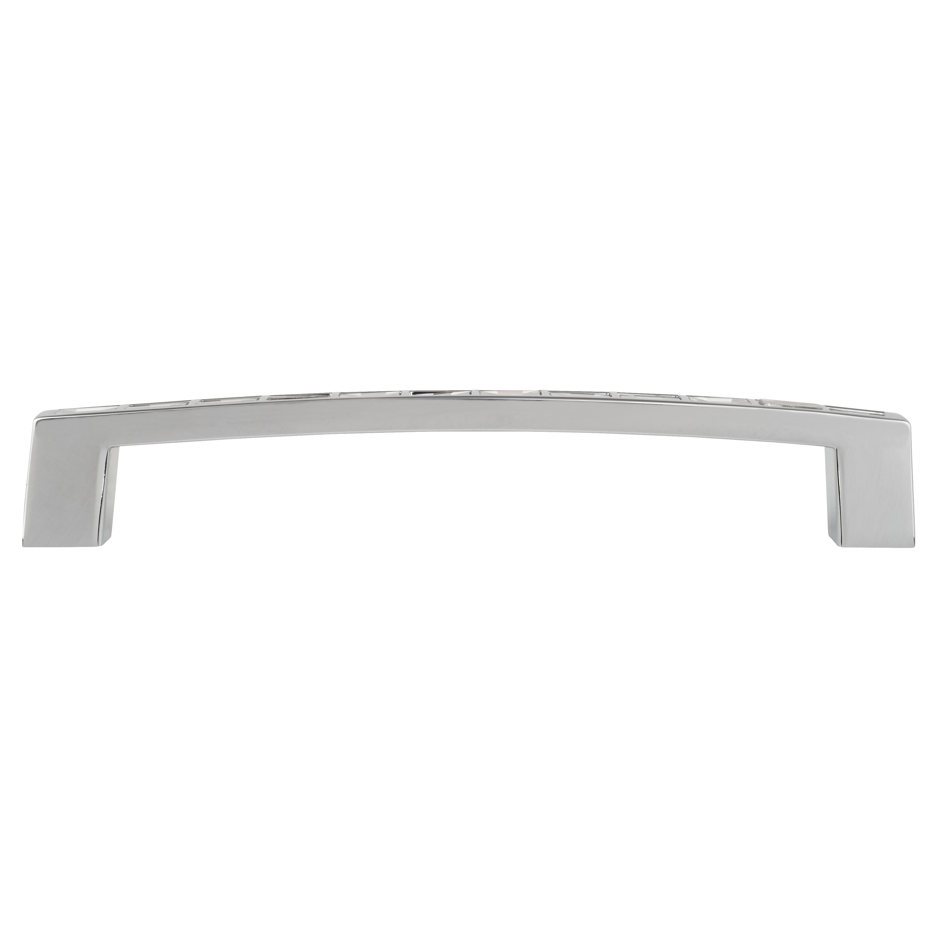 Cut Glass Square Arched D-Bar Cabinet Pull Handle - 128mm Centres - Polished Chrome - view 4