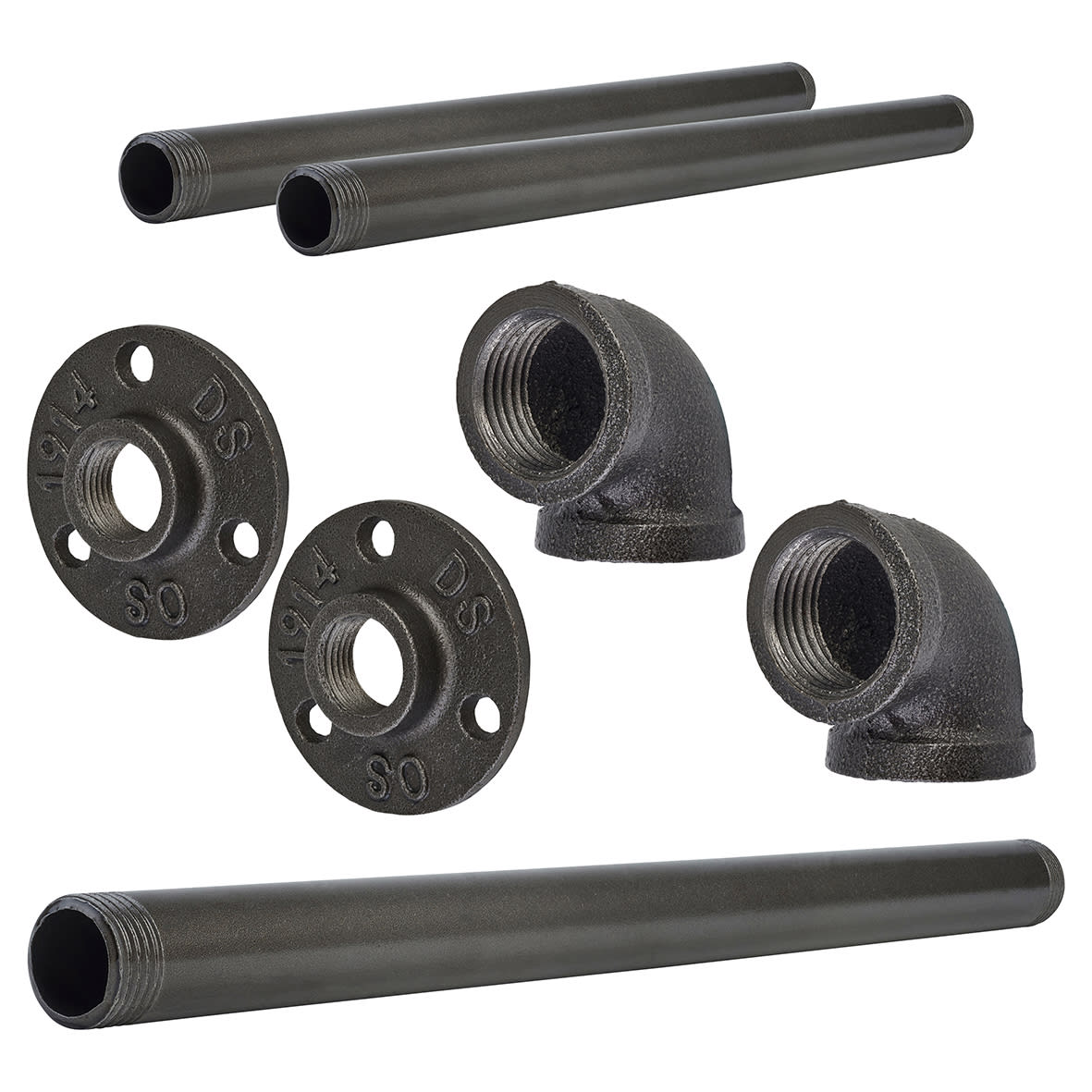 3/4" Single Pipe Wardrobe Rail Kit - Grey - view 3