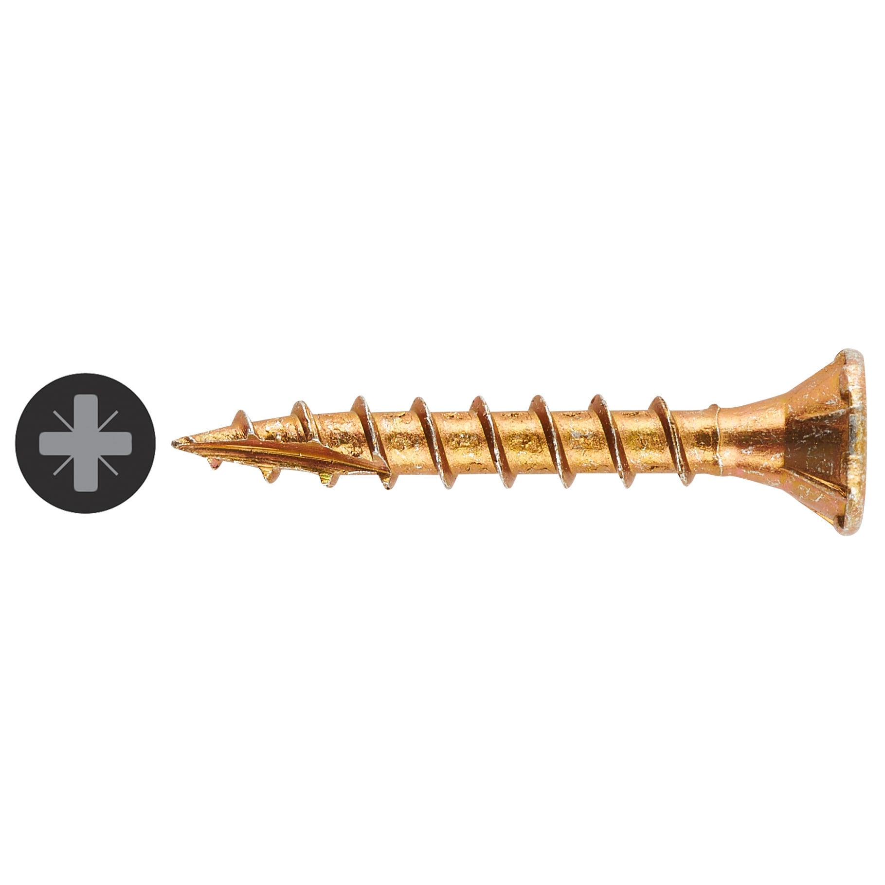 Cutter Pozi Countersunk Wood Screws Tub - 3.5 x 25mm - Yellow Zinc - Pack of 2000 - view 3
