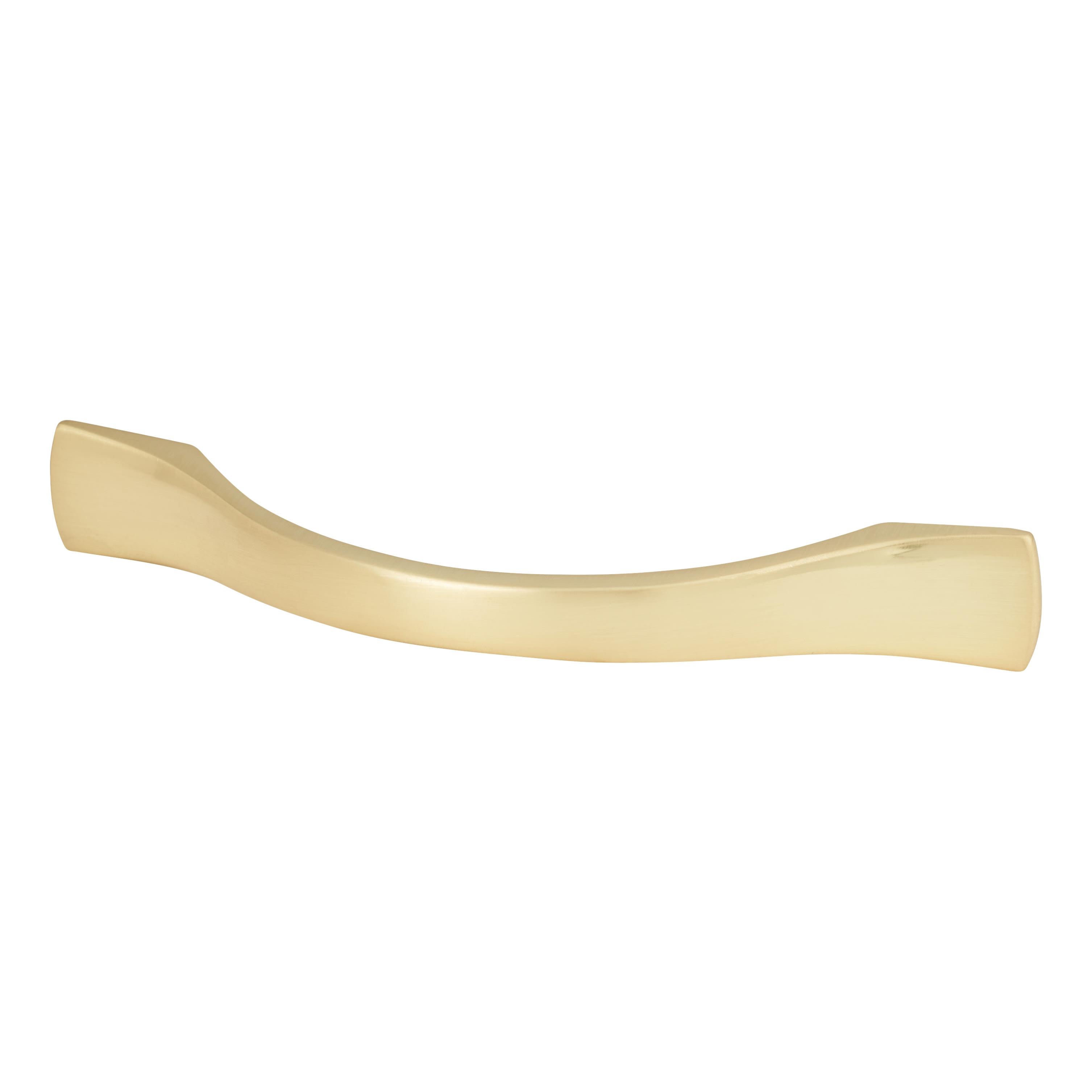 Wave Bow Cabinet Pull Handle - 96mm Centres - Satin Brass - view 2