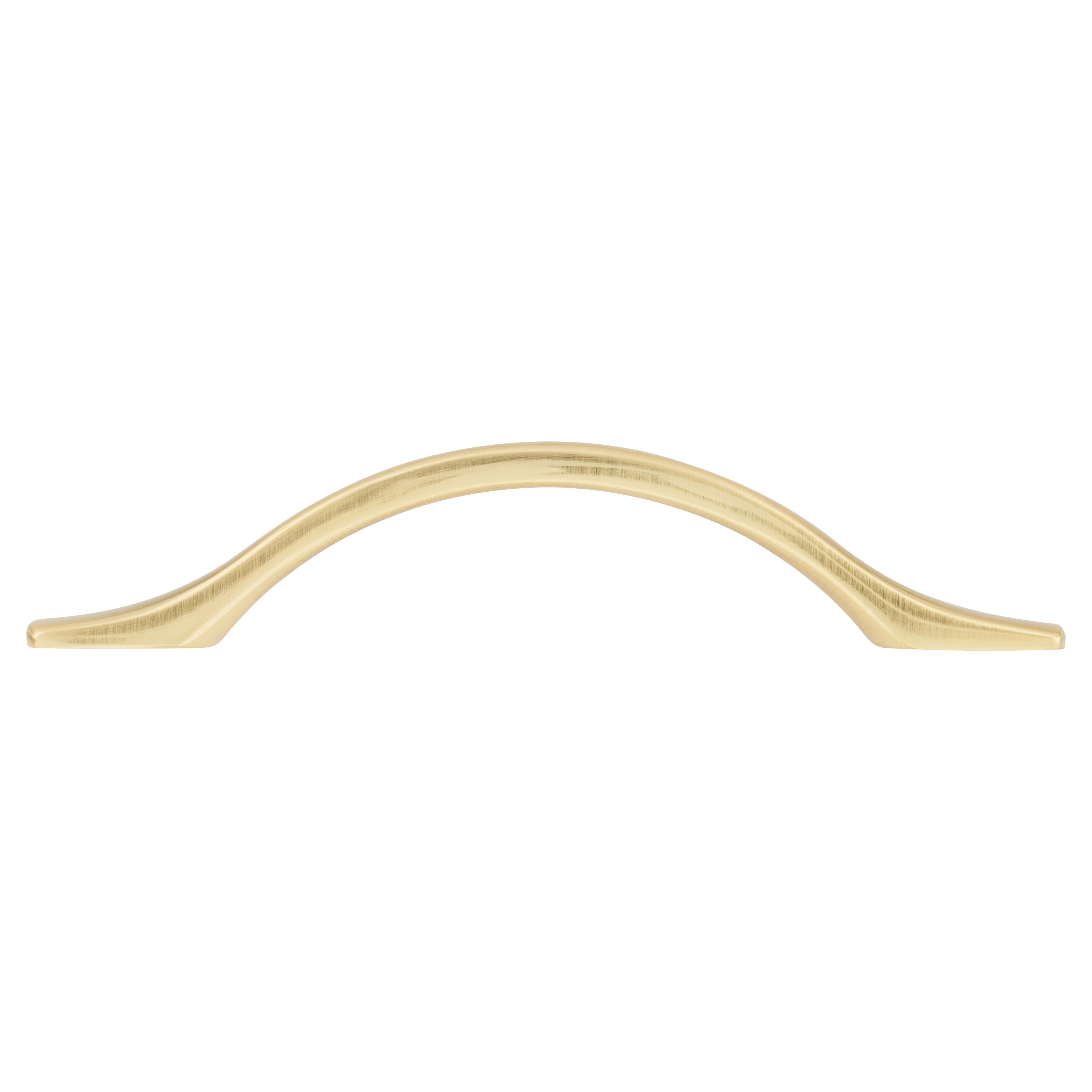Wave Bow Cabinet Pull Handle - 96mm Centres - Satin Brass - view 3