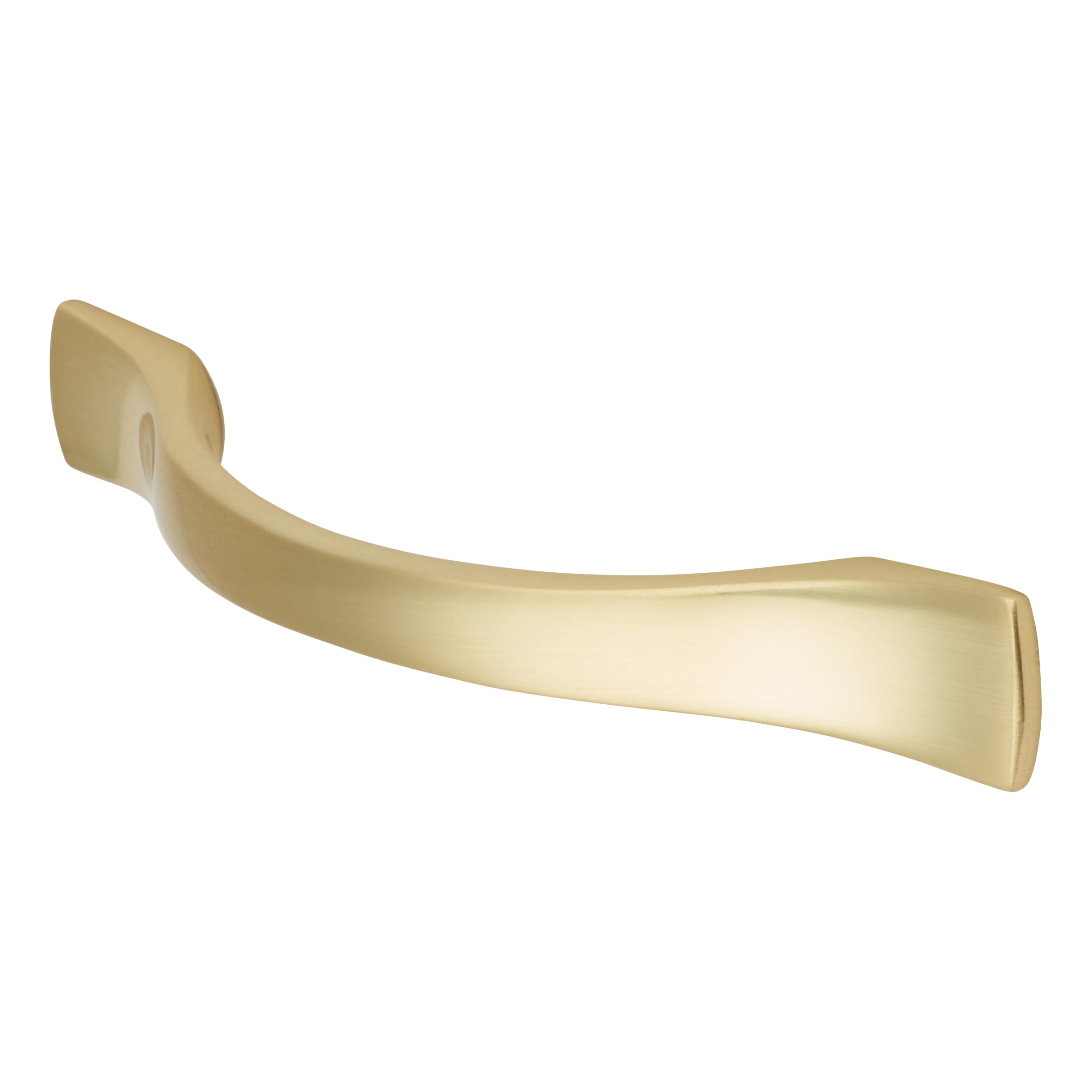Wave Bow Cabinet Pull Handle - 96mm Centres - Satin Brass - view 4