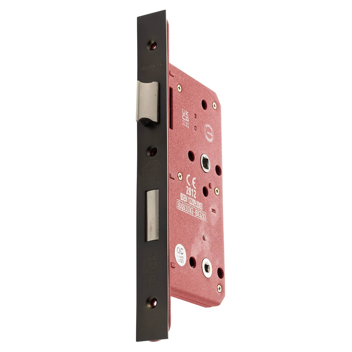 DIN Bathroom Lock - 88mm Case - 60mm Backset - Square - Urban Dark Bronze - view 2