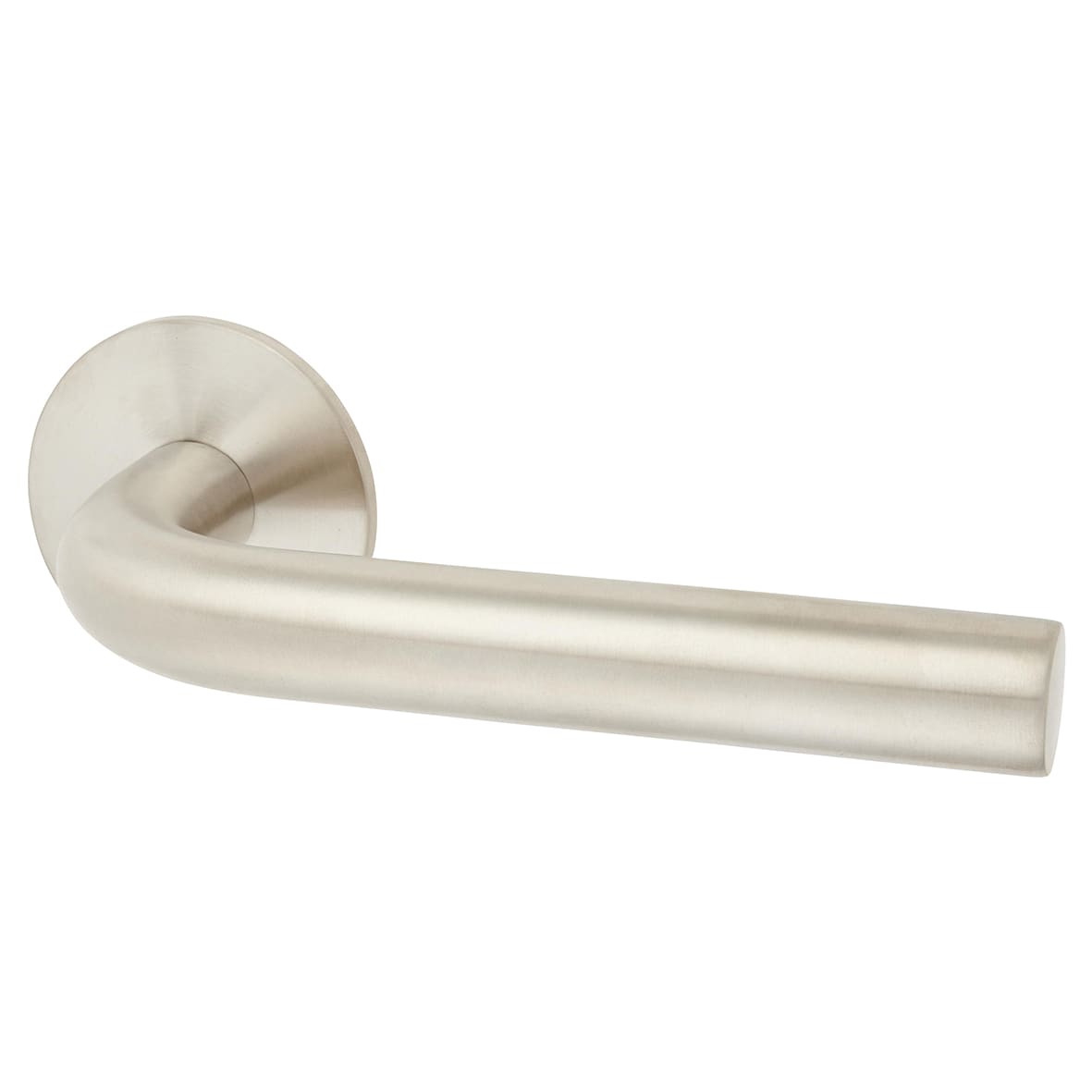 Satin Stainless Steel Door Handles on Round Slim Rose - Schema Syfte Range - view 2