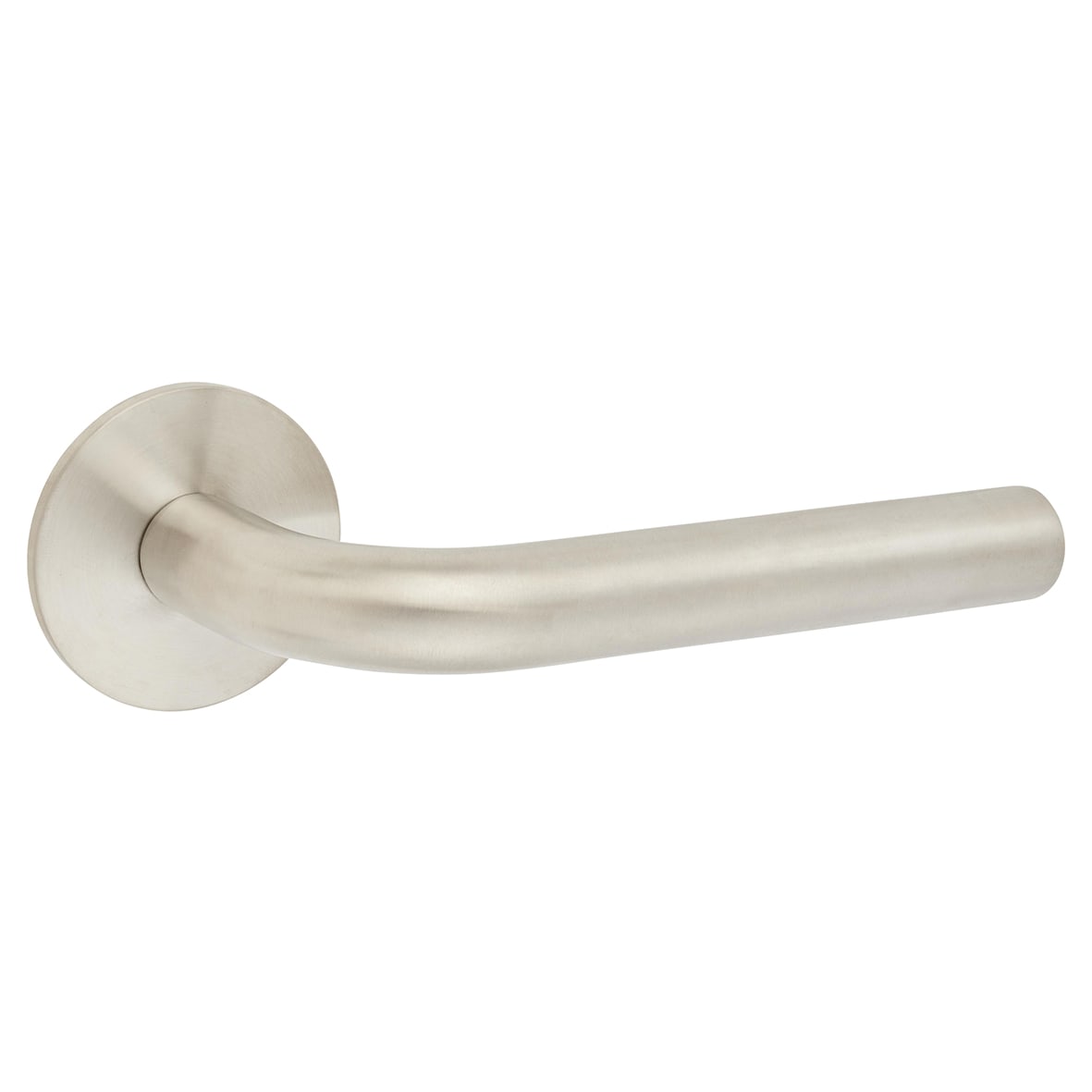 Satin Stainless Steel Door Handles on Round Slim Rose - Schema Syfte Range - view 3