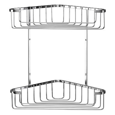 Wirework Large Corner Shower Basket - Two Tier - 305 x 275 x 165mm - Mild Steel - view 2