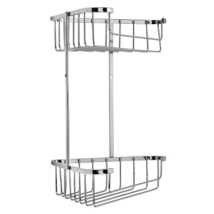 Wirework Large Corner Shower Basket - Two Tier - 305 x 275 x 165mm - Mild Steel - view 3