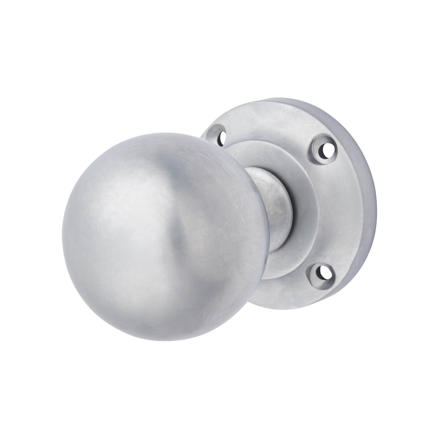 Satin Chrome Victorian Ball Mortice Door Knob - 61mm Rose Diameter - view 2
