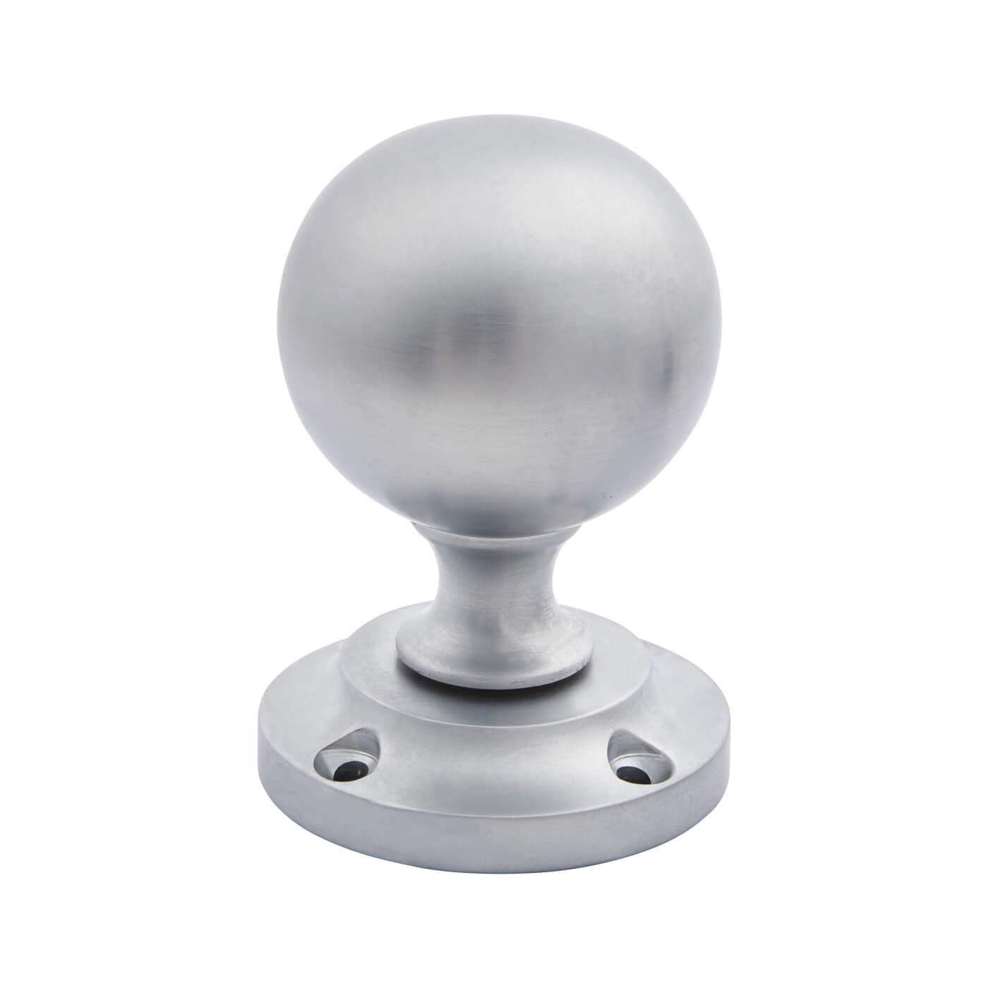 Satin Chrome Victorian Ball Mortice Door Knob - 61mm Rose Diameter - view 3