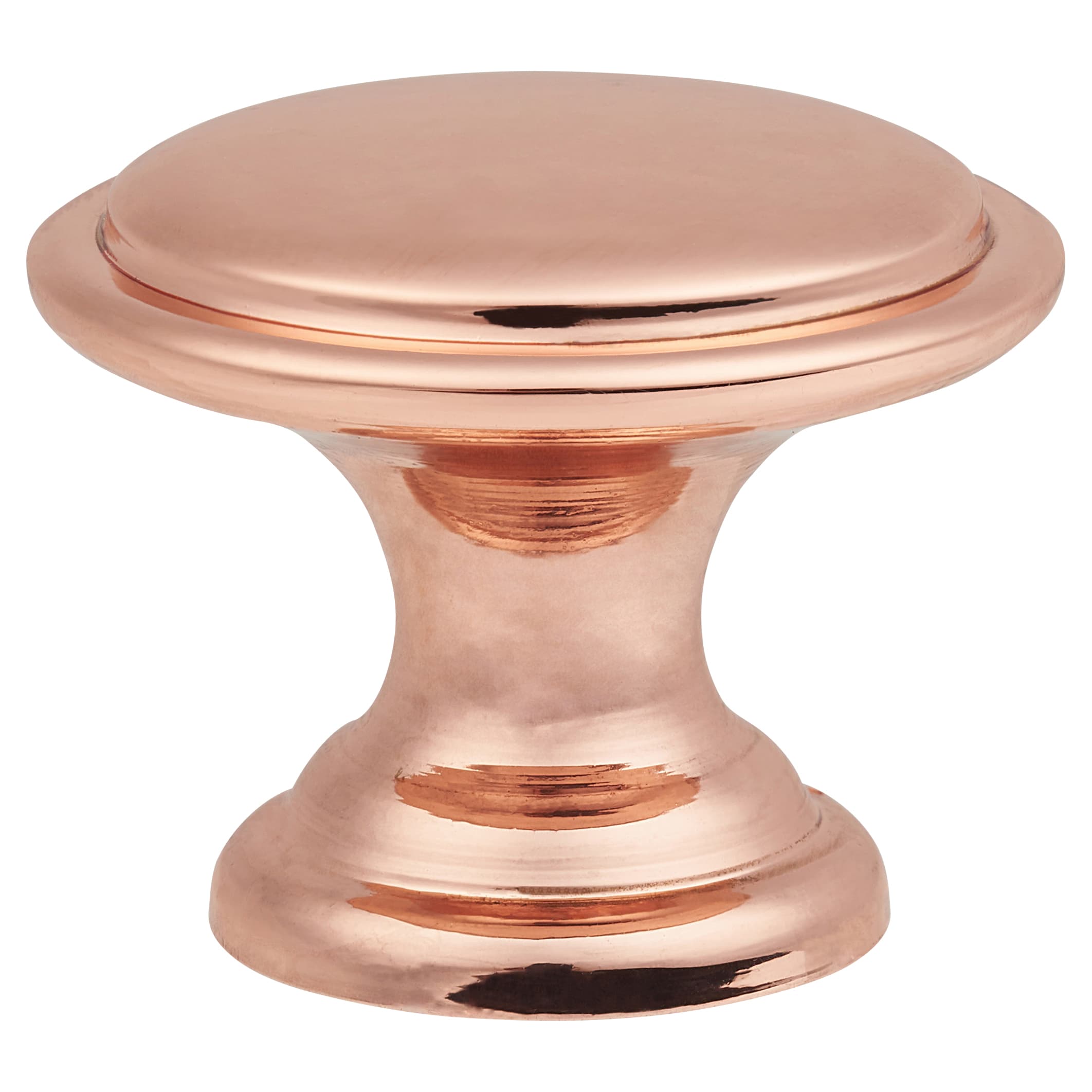 Rim Round Cabinet Knob - 30mm Diameter - Bright Copper - view 3