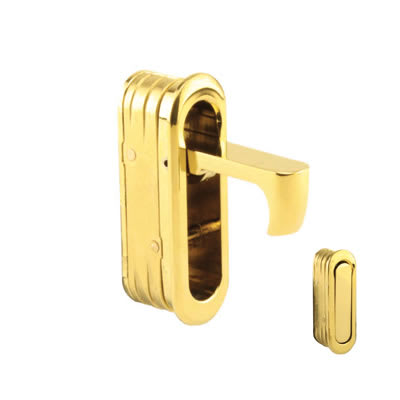 Door Edge Finger Pull - 58 x 18 x 18mm - Polished Brass - view 2