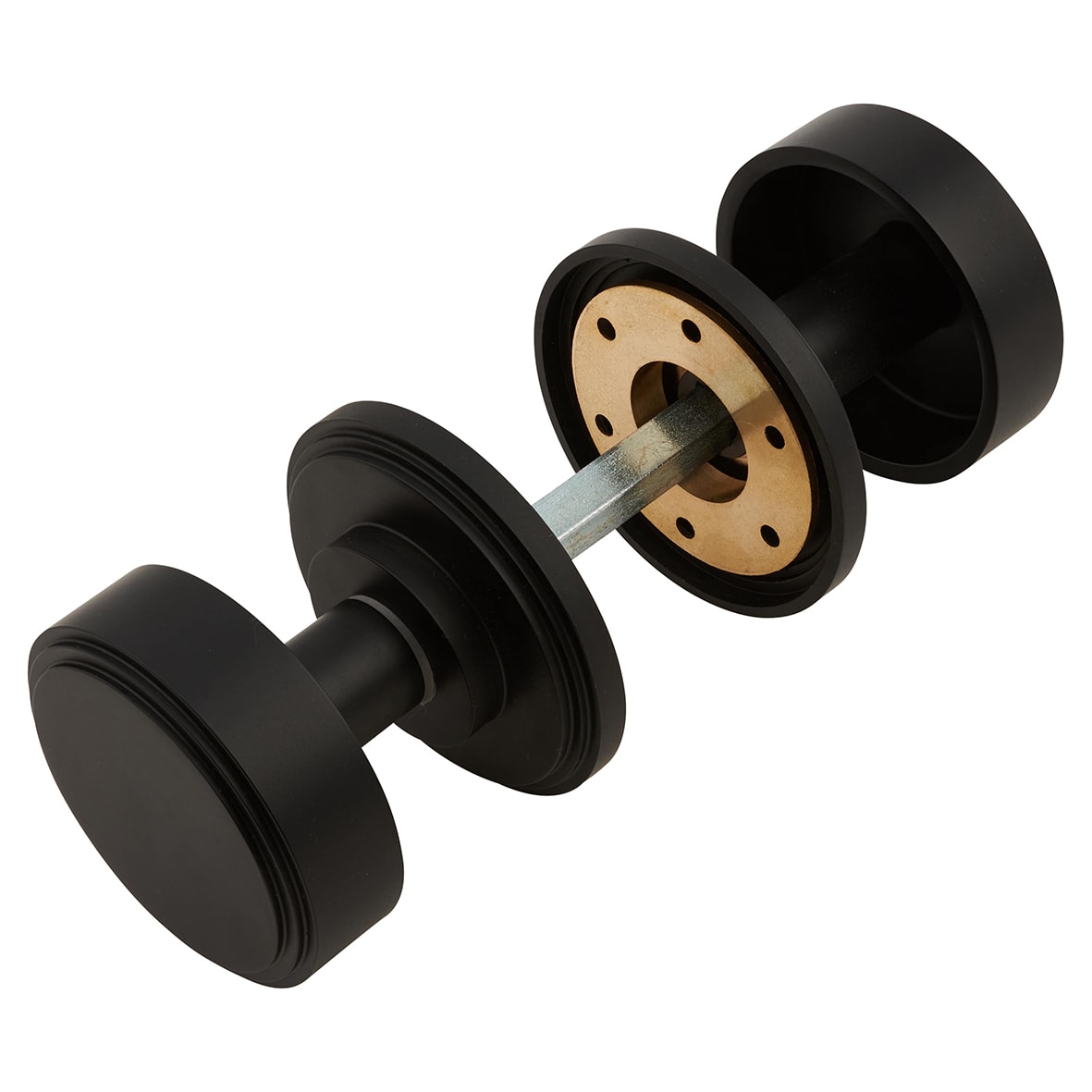 Matt Black Mortice Door Knob - 62mm Rose Diameter - Riley Range - view 3