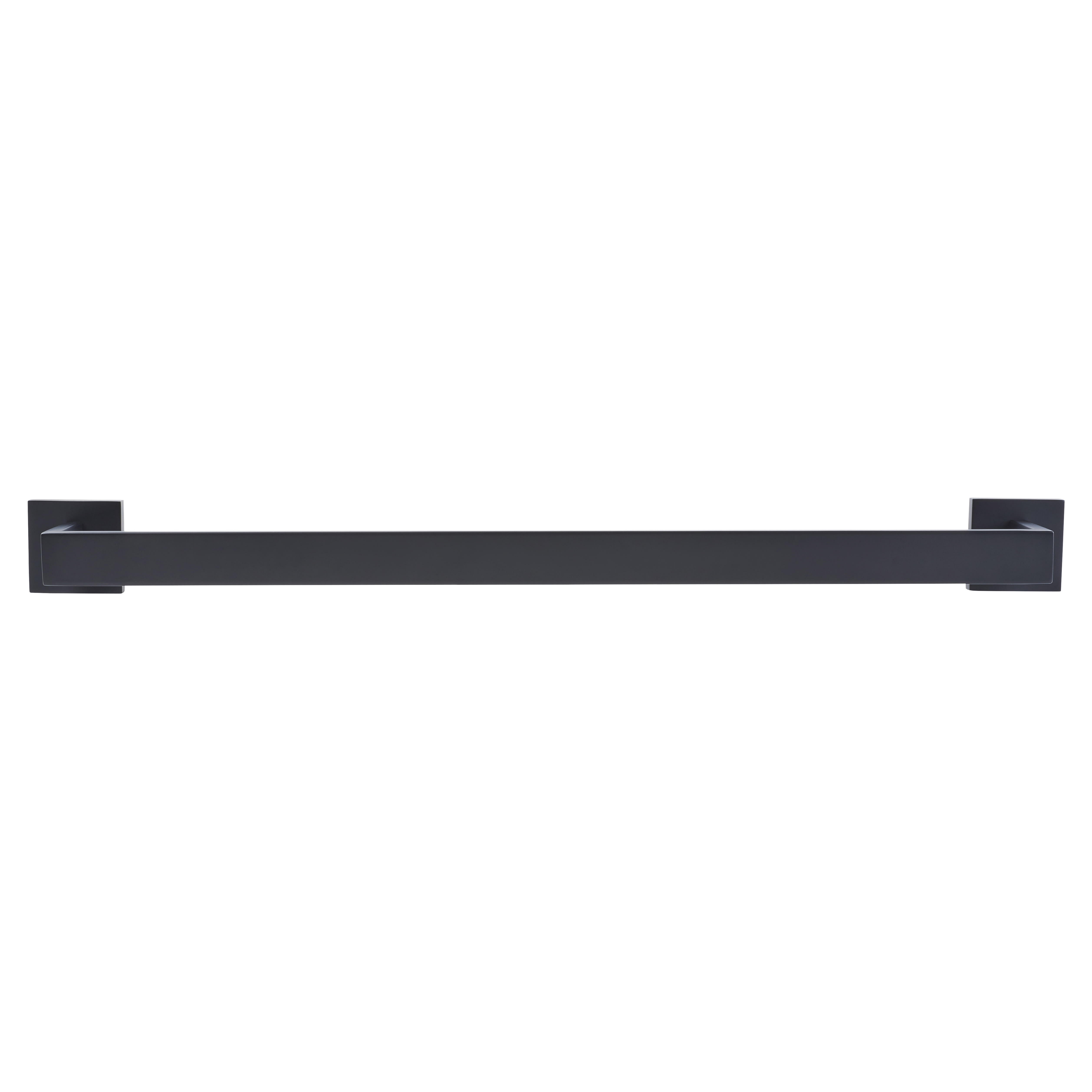 Modern Square Towel Rail - 600 x 80 x 55mm - Matt Black - view 2