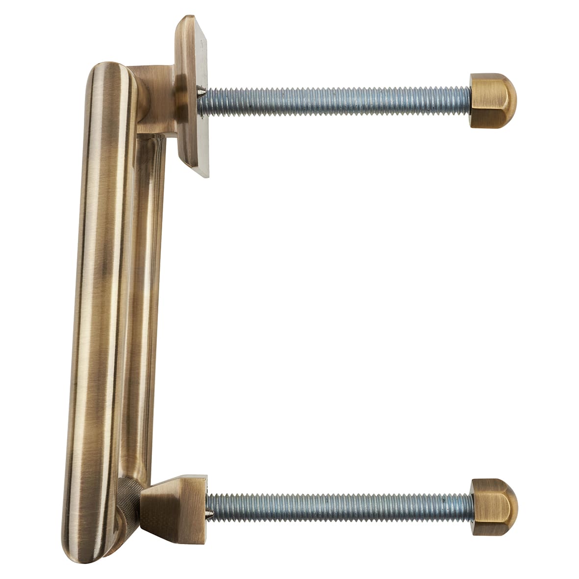 Rectangular Knurled Door Knocker - Antique Brass - 145 x 100mm - view 2