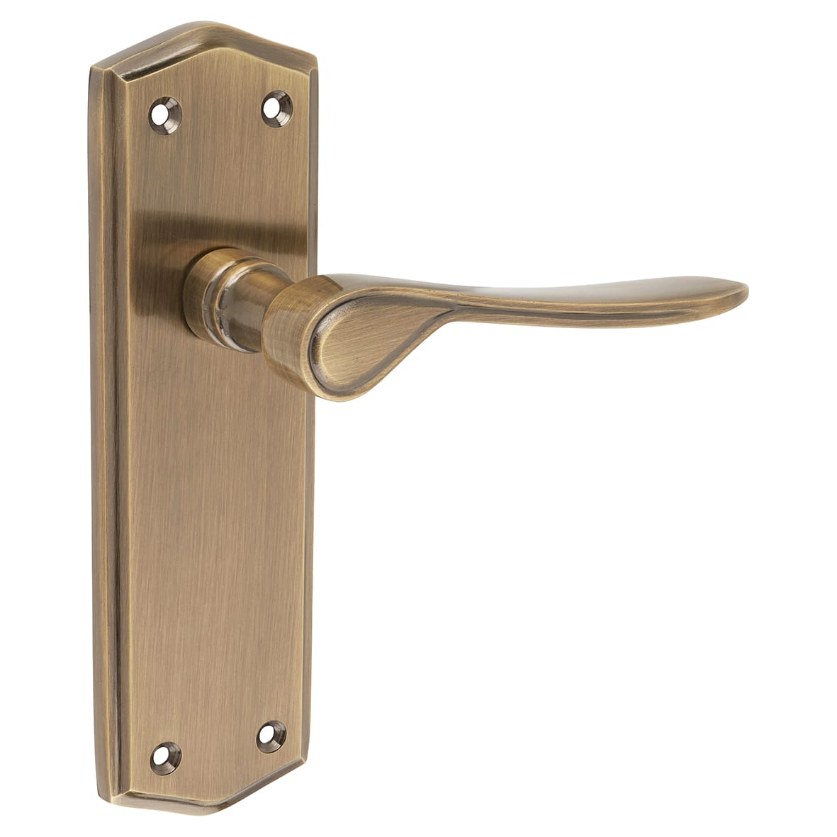 Antique Brass Latch Door Handles - Rome Range - 170 x 50mm - view 3