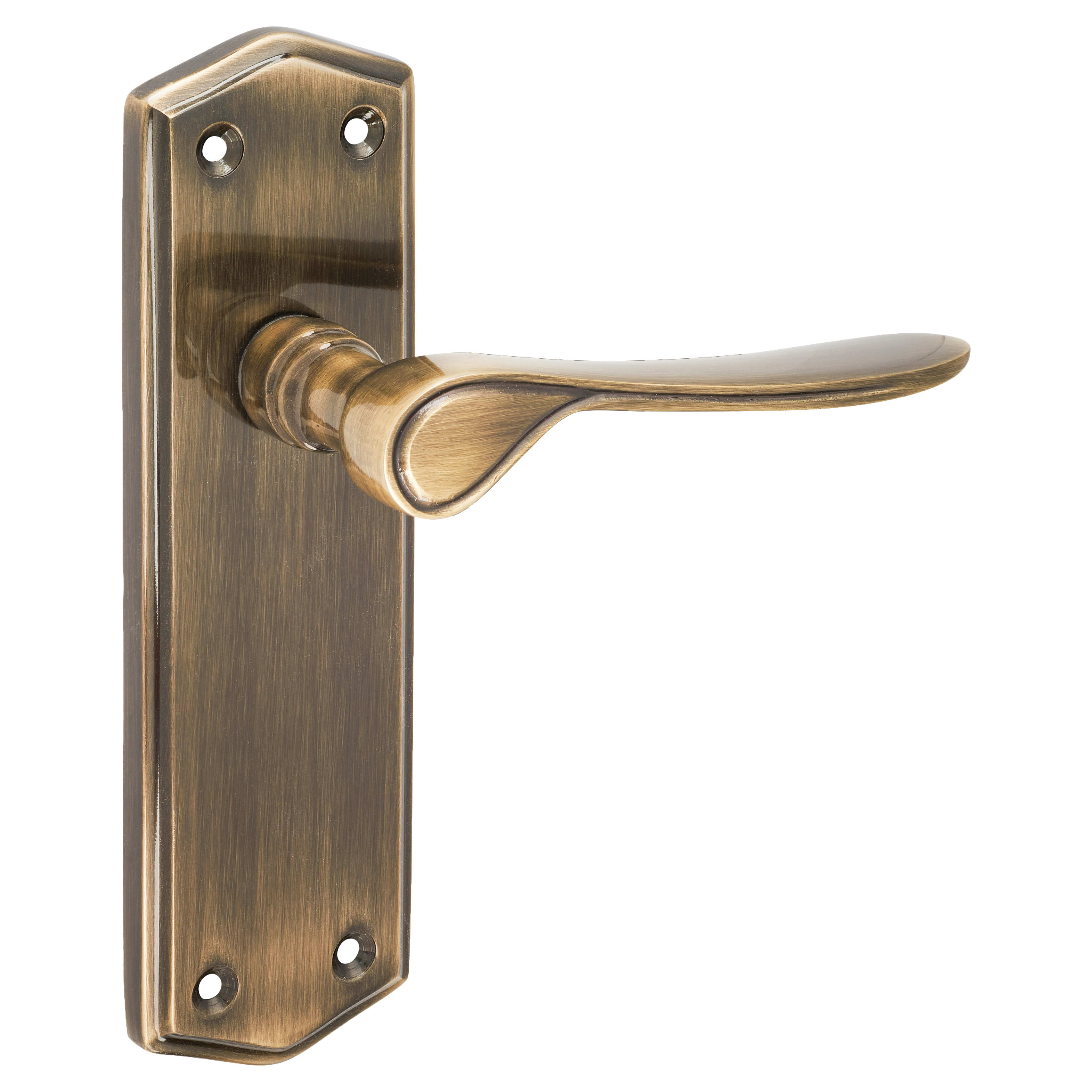 Antique Brass Latch Door Handles - Rome Range - 170 x 50mm - view 4