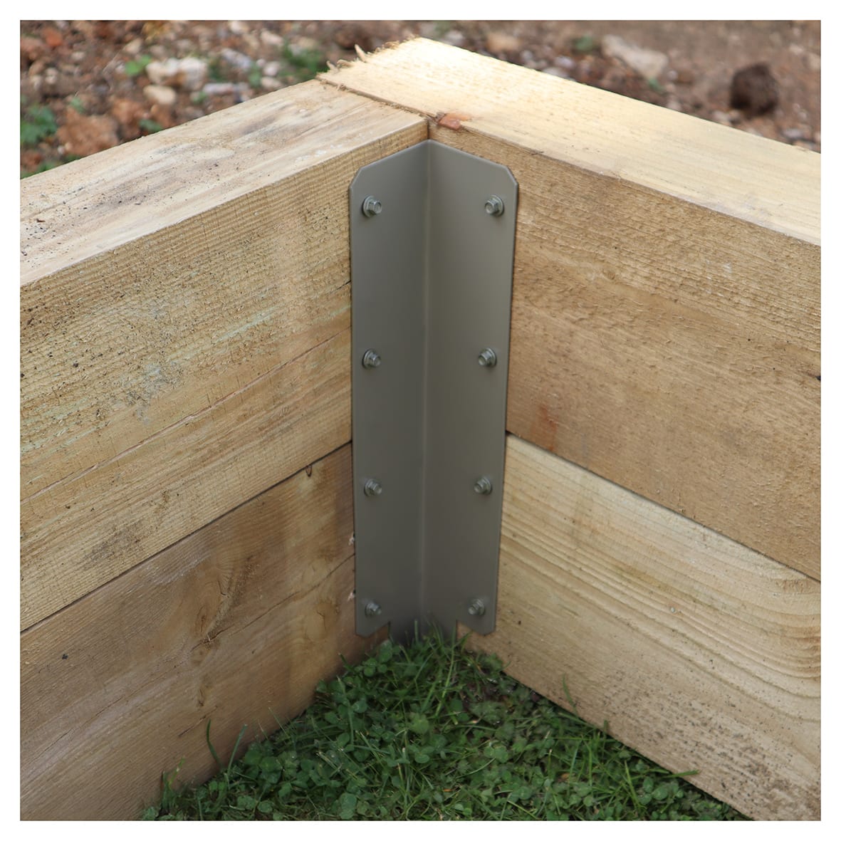 Double Sleeper Pin Corner Bracket - 750 x 2mm - Olive - view 2