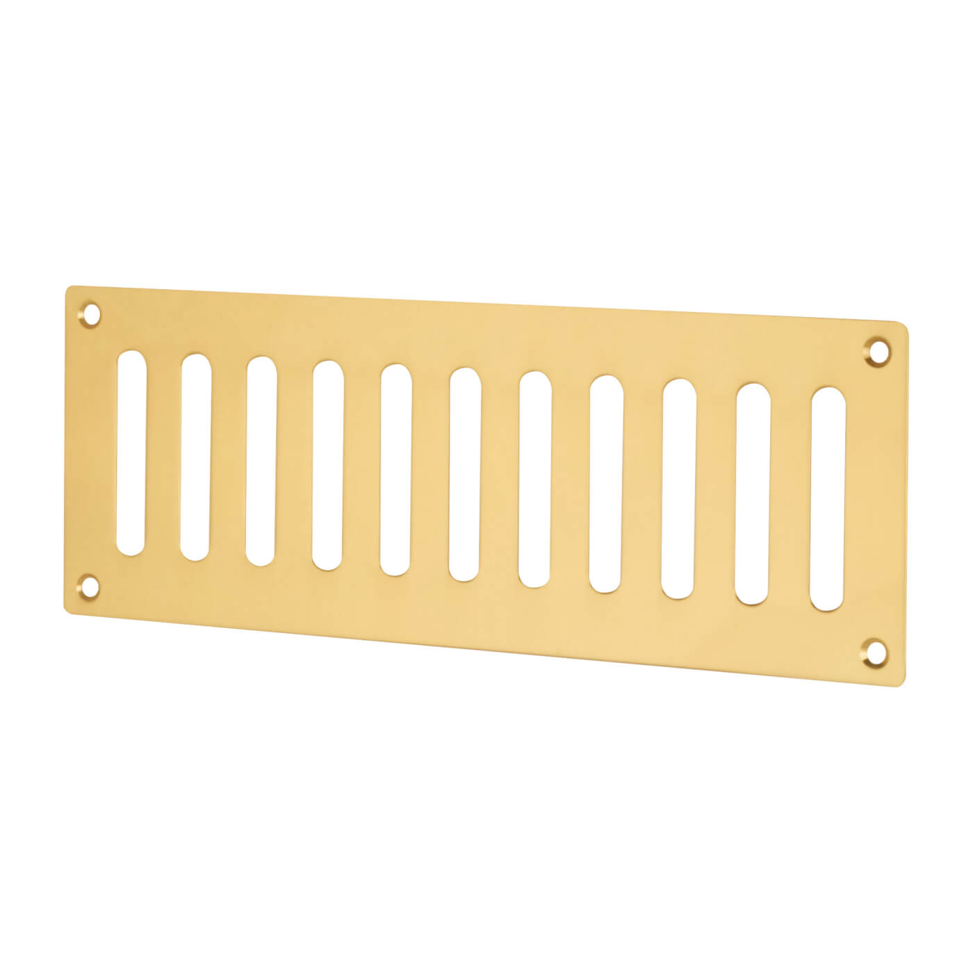 Plain Slotted Vent - 242 x 89mm - 4800mm² Free Air Flow - Polished Brass - view 2