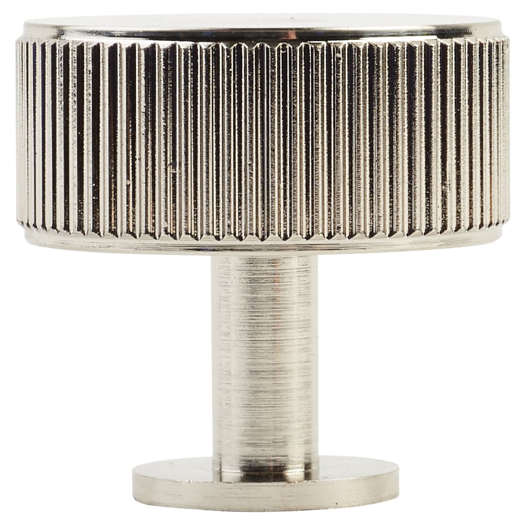 Lines Radio Round Cabinet Knob - 35mm Diameter - Satin Nickel - view 2