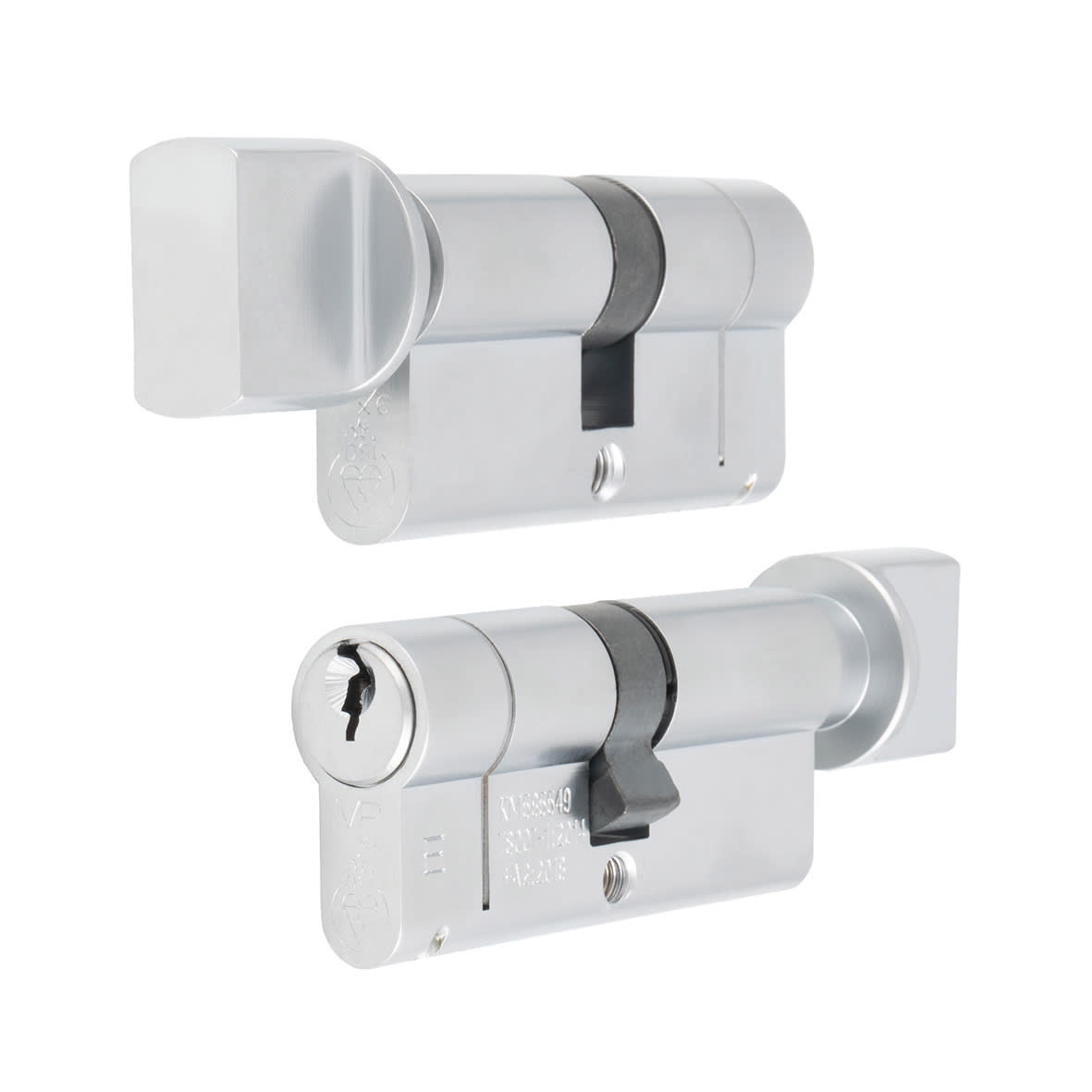 1 Star 6 Pin 80mm Euro Thumbturn Cylinder - 40 + 40mm - Satin Chrome - Keyed to Differ - view 2