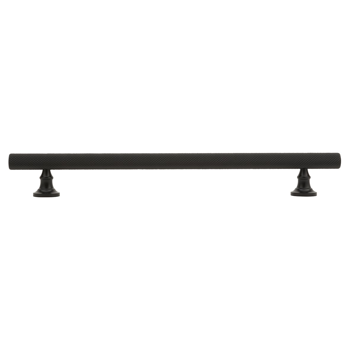 York 12mm Knurled T-Bar Cabinet Pull Handle - 192mm Centres - Matt Black - view 2