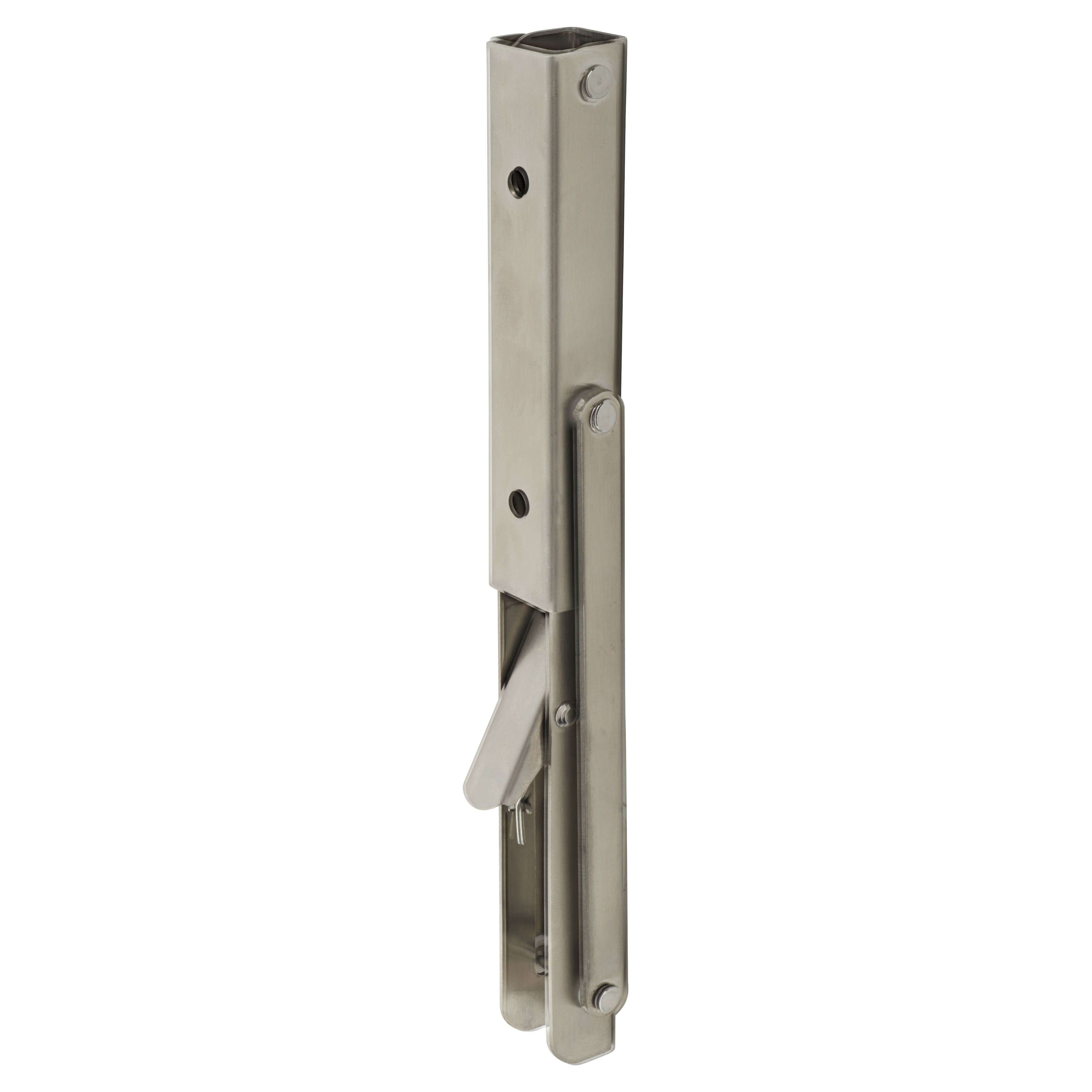 Folding Shelf Brackets - 200mm Length - Satin Stainless Steel - Pair - view 2