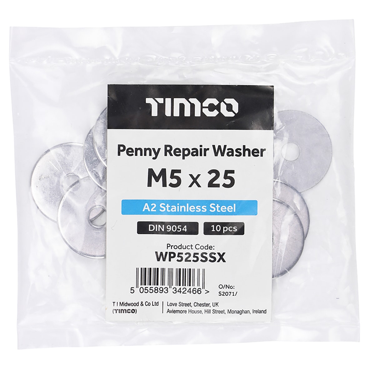 Penny/ Repair Washer - M5 x 25mm - A2 Stainless Steel - Pack of 10 - view 3