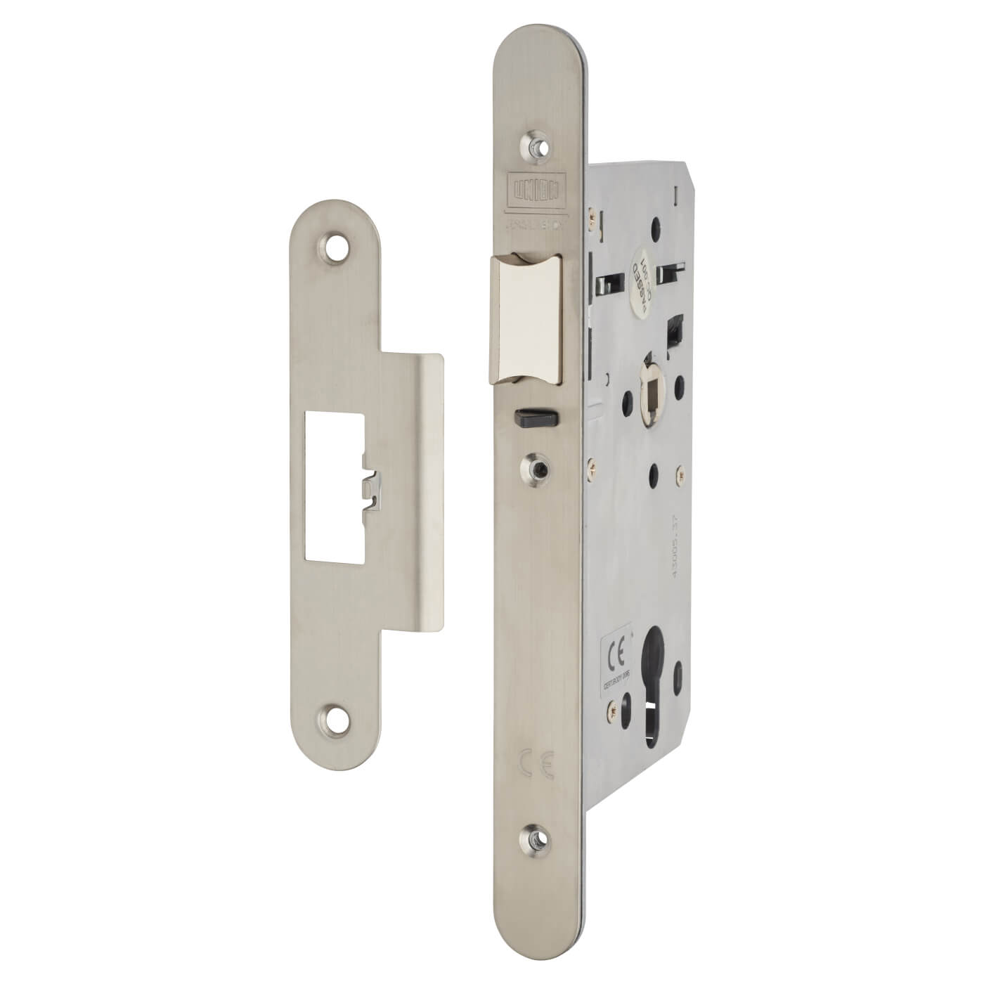 Heavy Duty DIN Deadlock Nightlatch - 90mm Case - 60mm Backset - Radius - Stainless - view 2
