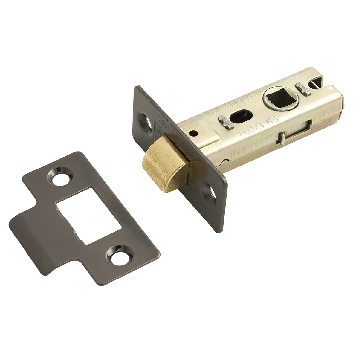 Bolt Through Tubular Latch - 63mm Case - 45mm Backset - Square - Black Nickel - view 2