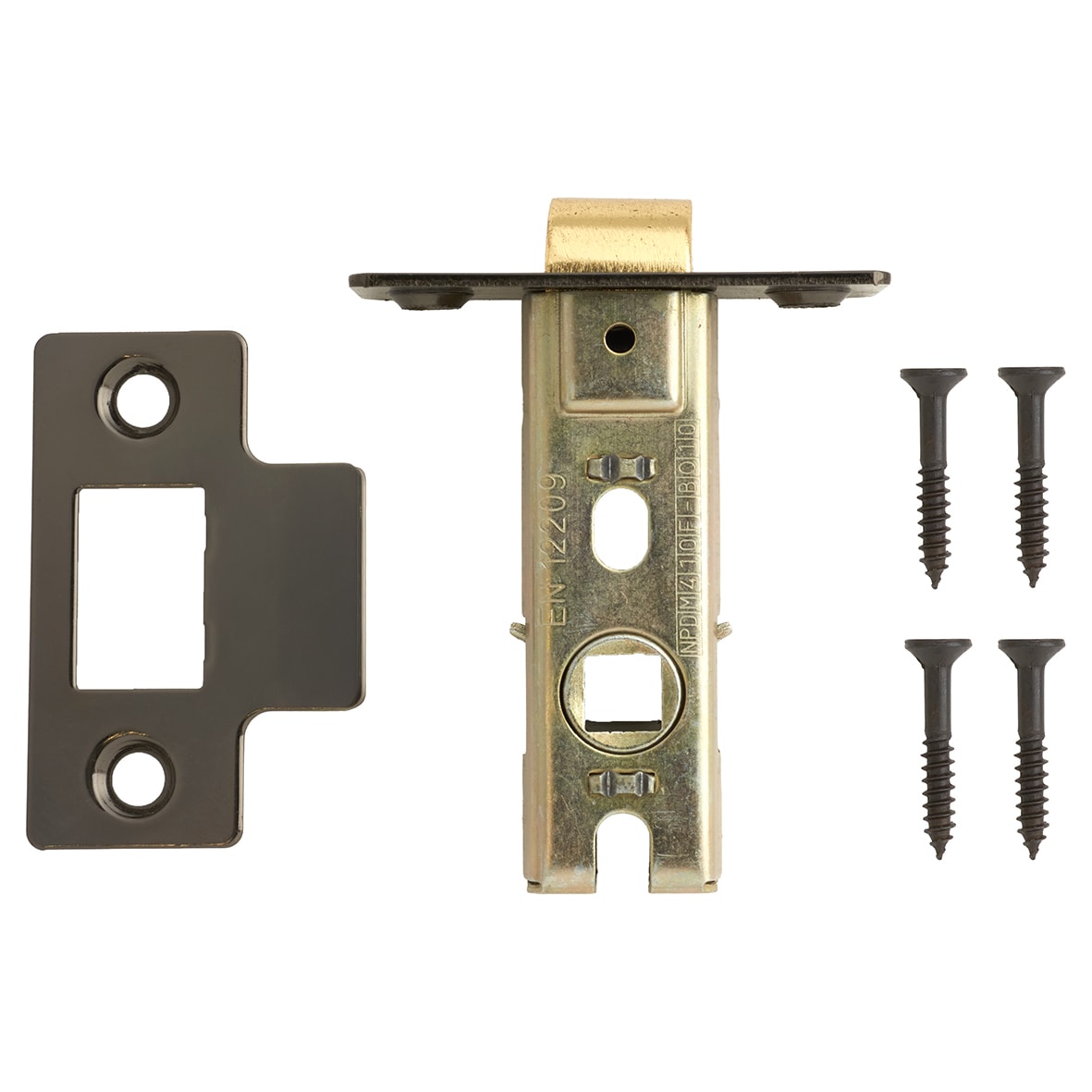 Bolt Through Tubular Latch - 63mm Case - 45mm Backset - Square - Black Nickel - view 3