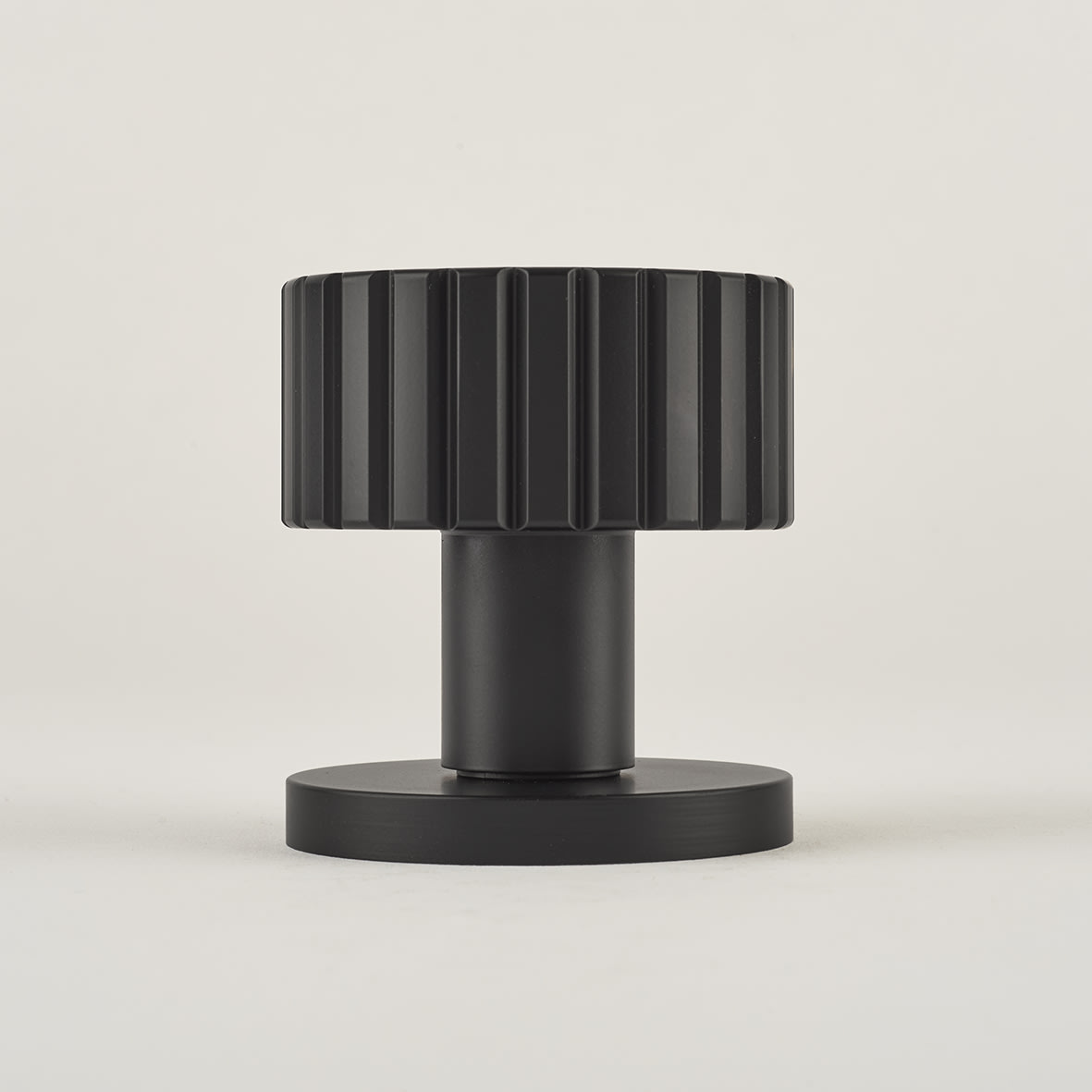 Matt Black Mortice Door Knob - 60mm Rose Diameter - Cog Range - view 3