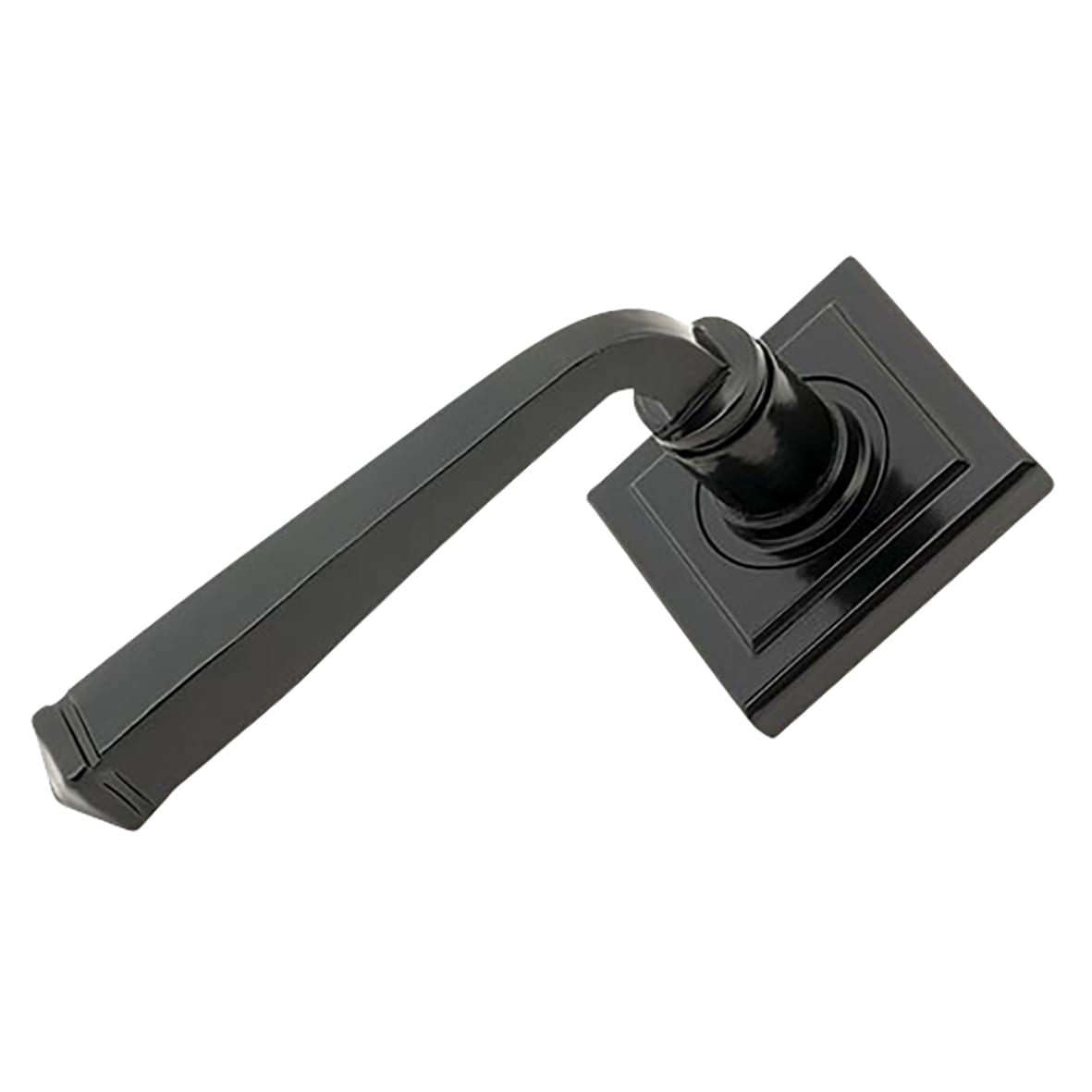 Black Door Handles on Square Rose - Avon Range - view 2