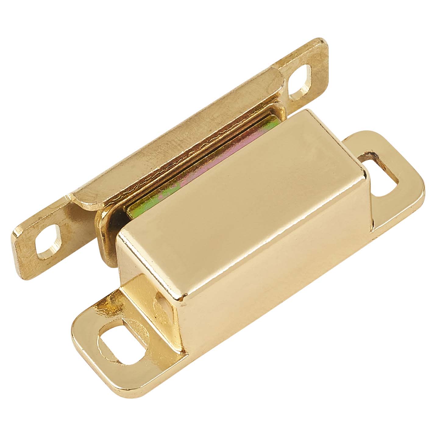 Veel-2 Magnetic Catch - 46 x 15 x 14mm - 6kg Pull - Polished Brass - view 3
