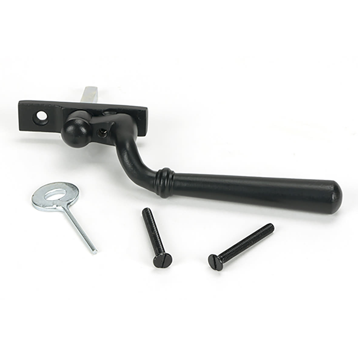 Newbury Locking Espagnolette Casement Window Handle - Left - Matt Black - view 2