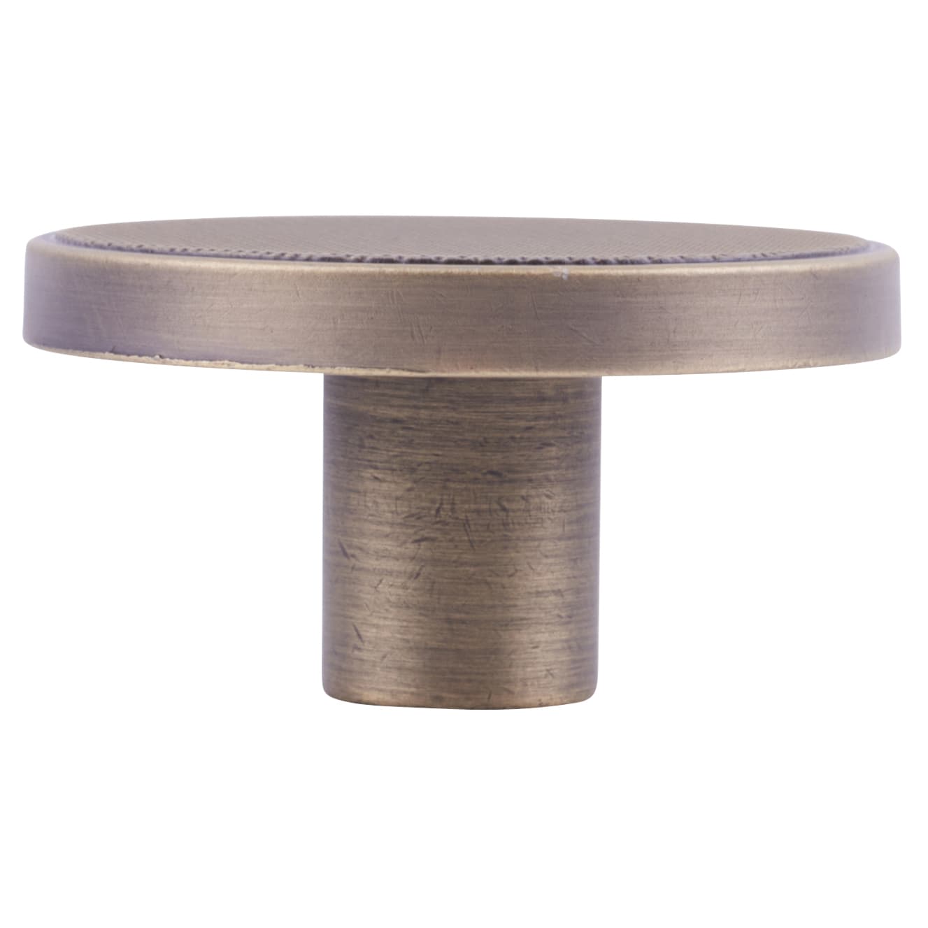 Brooklyn Round Cabinet Knob - 50mm Diameter - Distressed Brass - view 2
