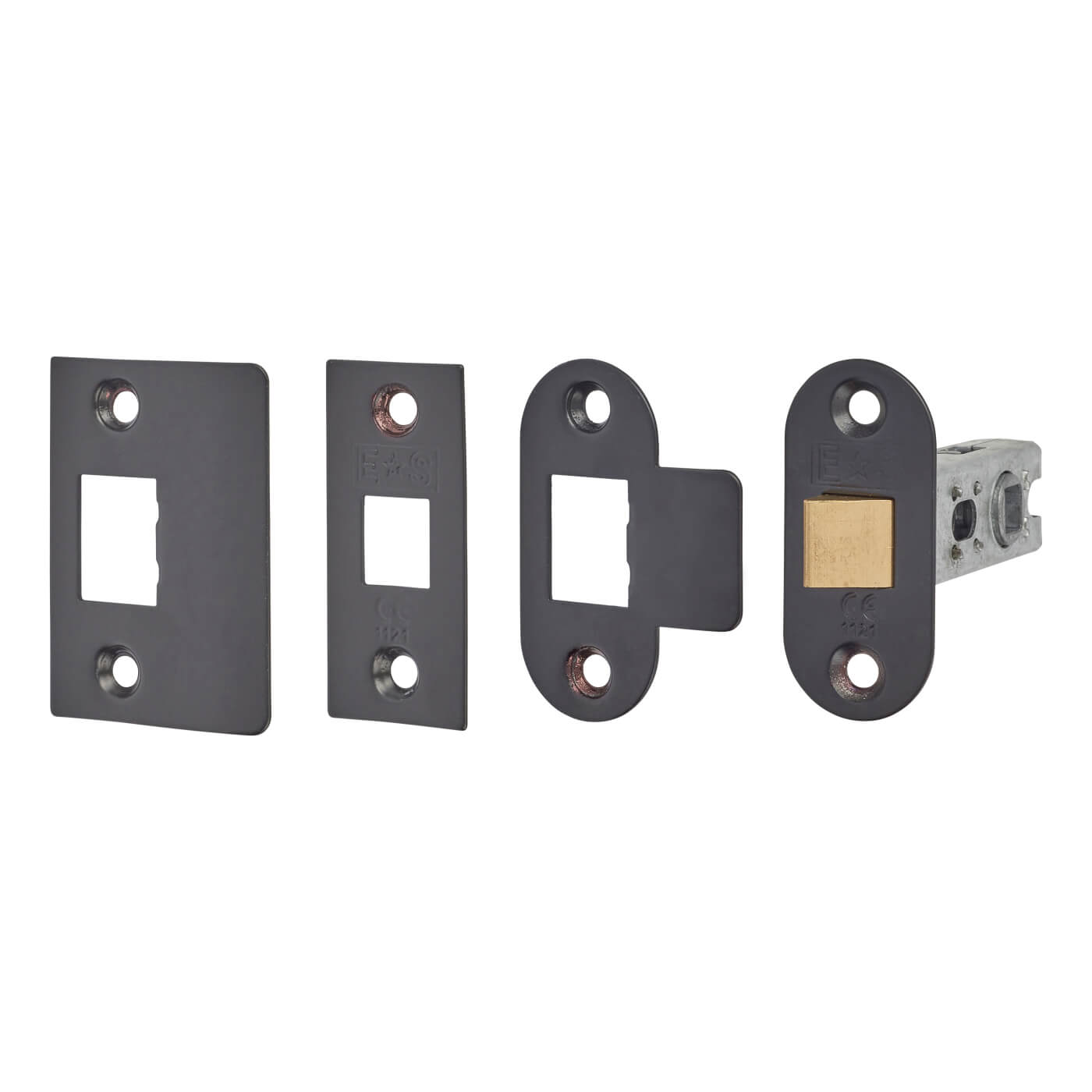 Contract Bolt Through Tubular Latch - 67mm Case - 46mm Backset - Radius/Square - Black - view 2