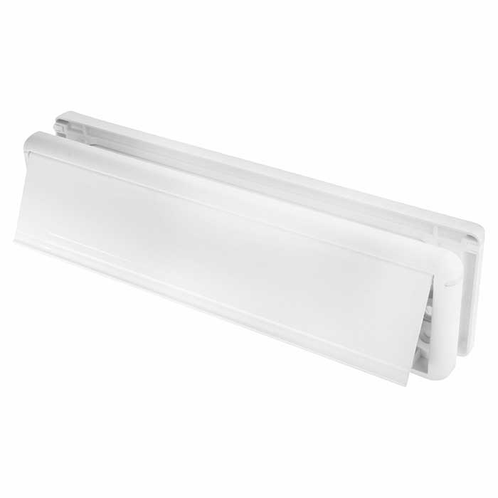 Seal Letter Plate - 304 x 70mm - Door Thickness 20-40mm - White - view 2