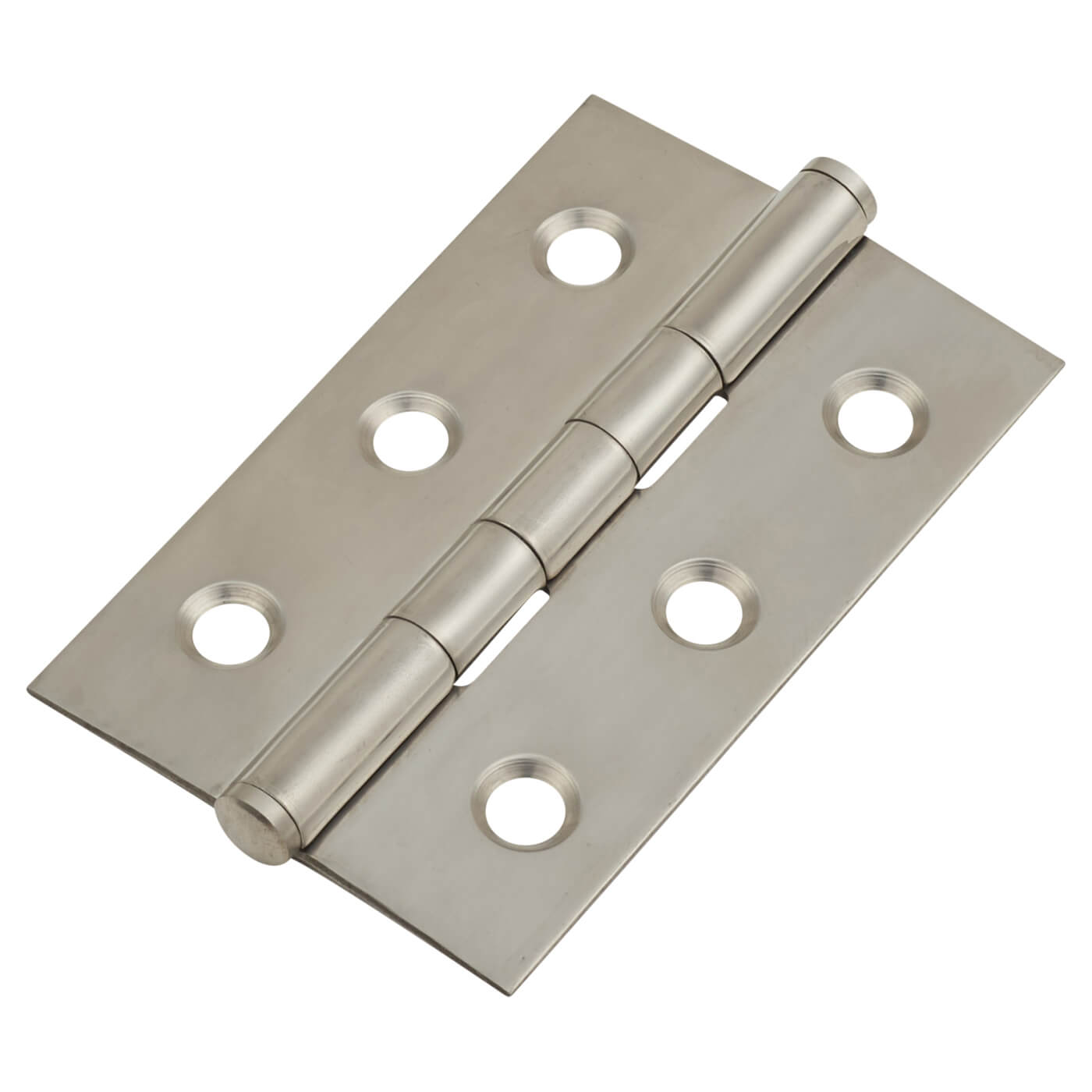 Pressed Butt Door Hinge - 64 x 40 x 1mm - Polished Stainless Steel - Pair - view 2