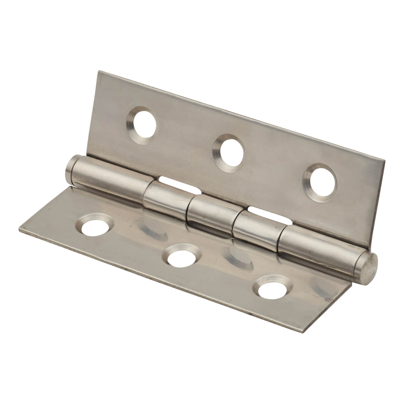Pressed Butt Door Hinge - 64 x 40 x 1mm - Polished Stainless Steel - Pair - view 3