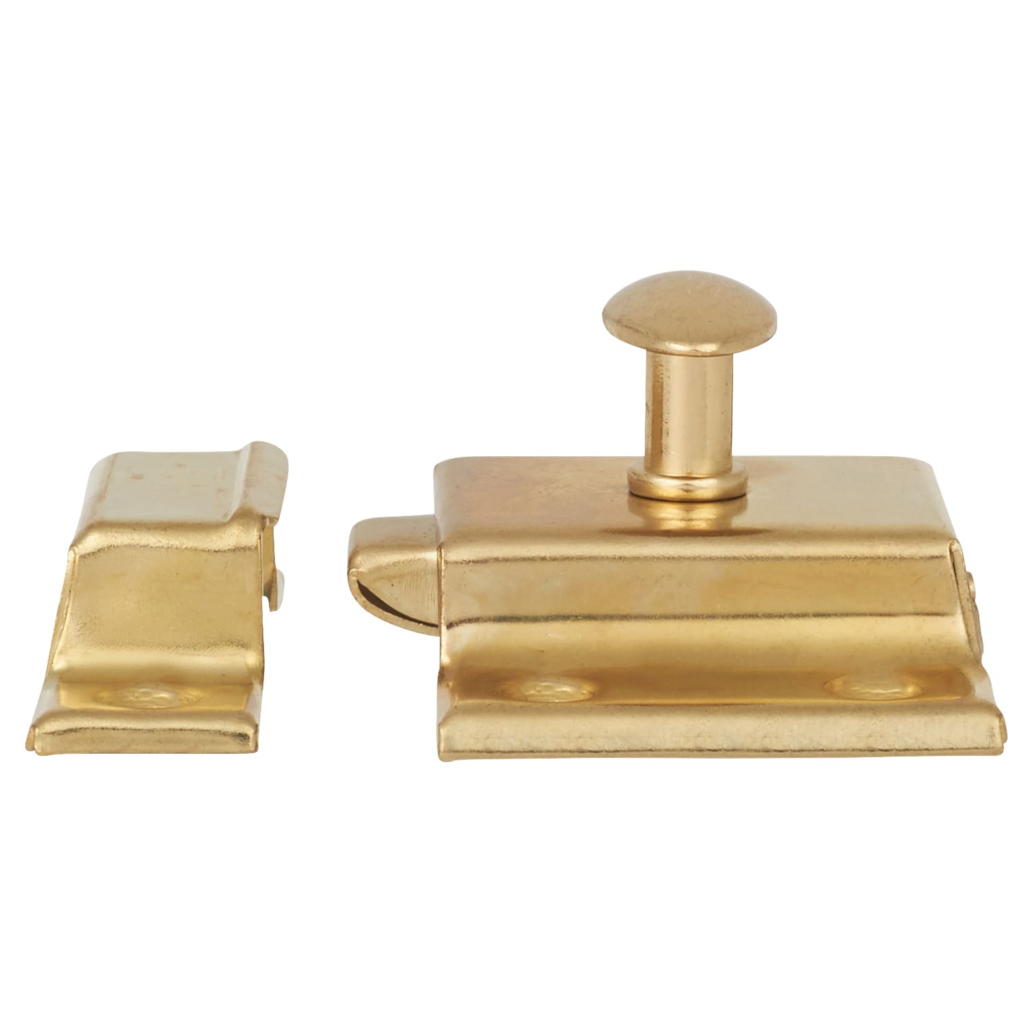 Box Style Cupboard Catch - 55 x 38 x 30mm - Electro Brass - view 3