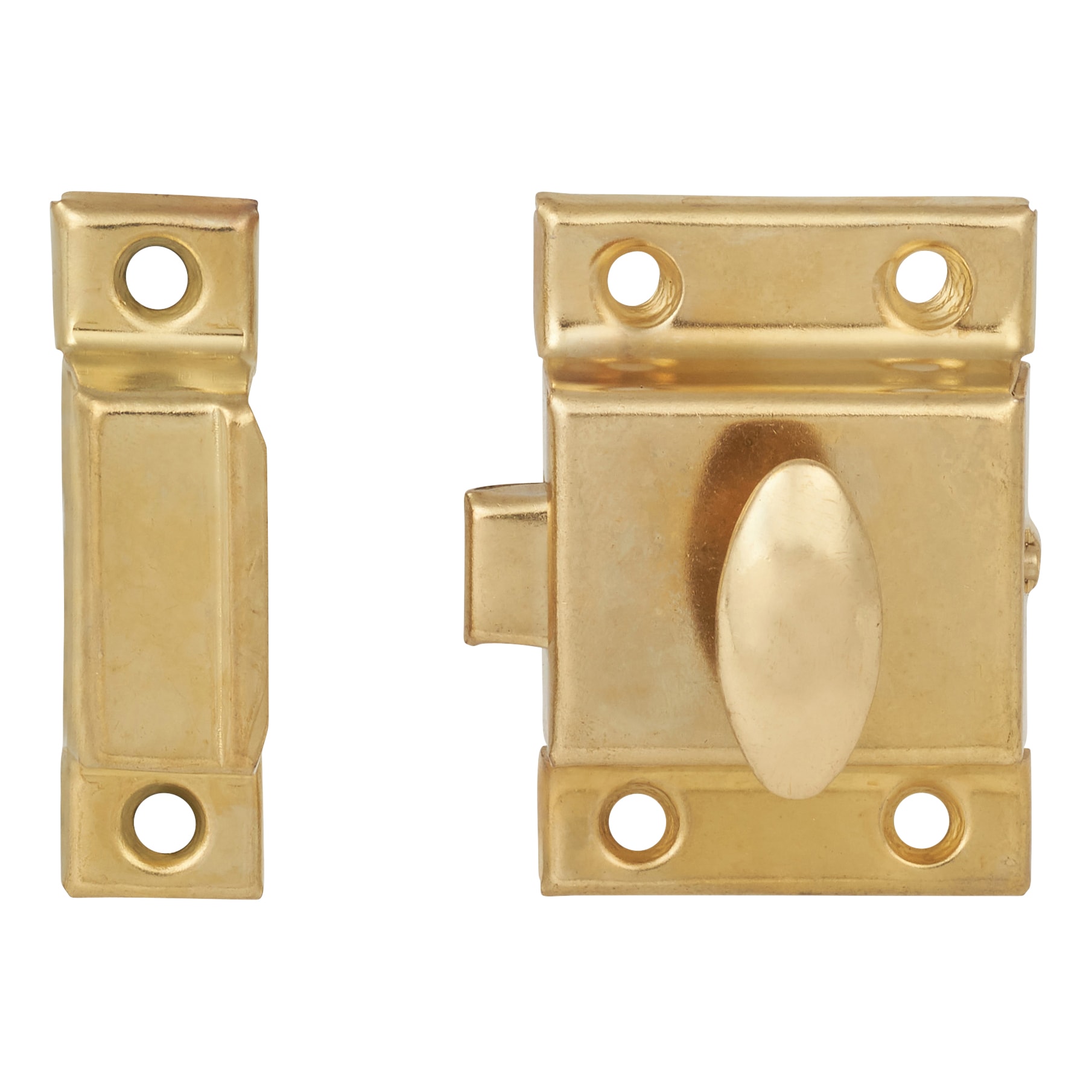 Box Style Cupboard Catch - 55 x 38 x 30mm - Electro Brass - view 4
