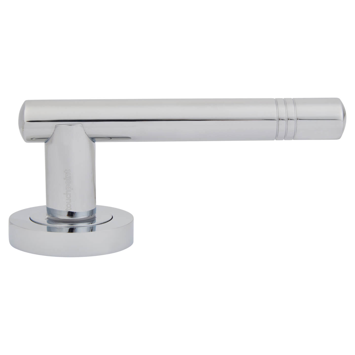 Polished Chrome Door Handles on Round Rose - Dakota Range - view 3