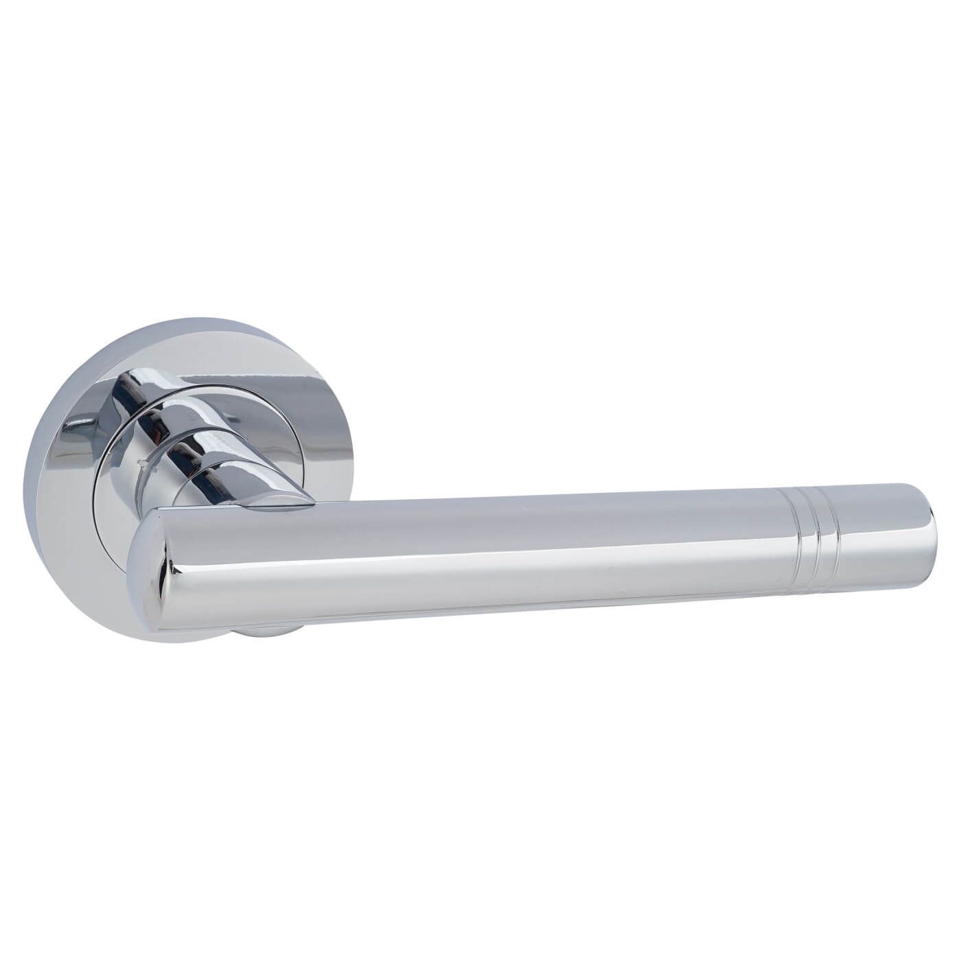 Polished Chrome Door Handles on Round Rose - Dakota Range - view 4