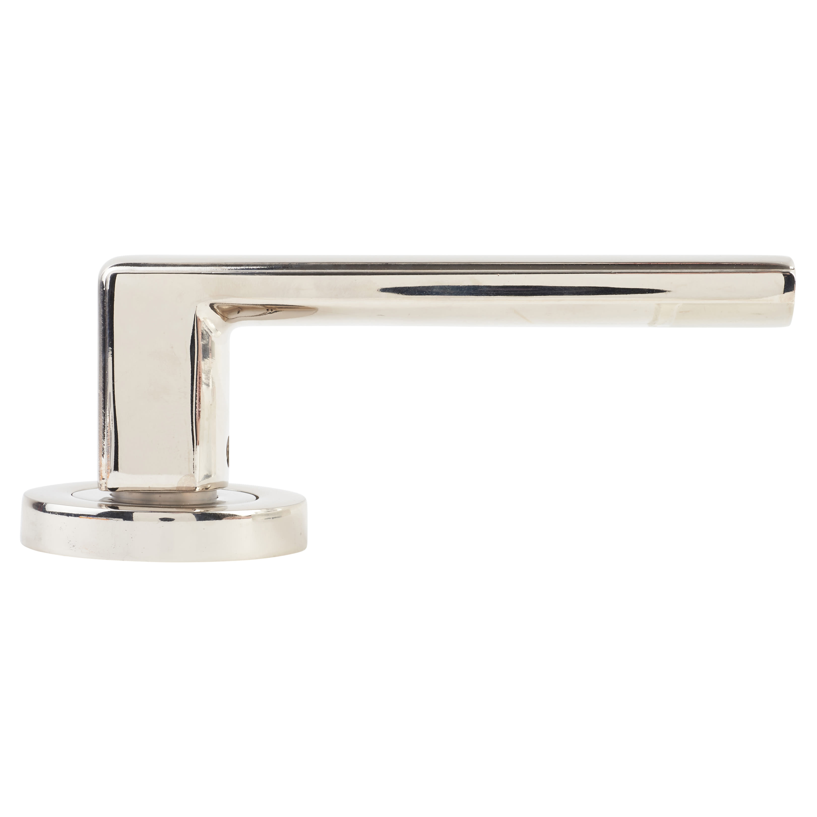 Polished Nickel Door Handles on Round Rose - Zara Range - view 3