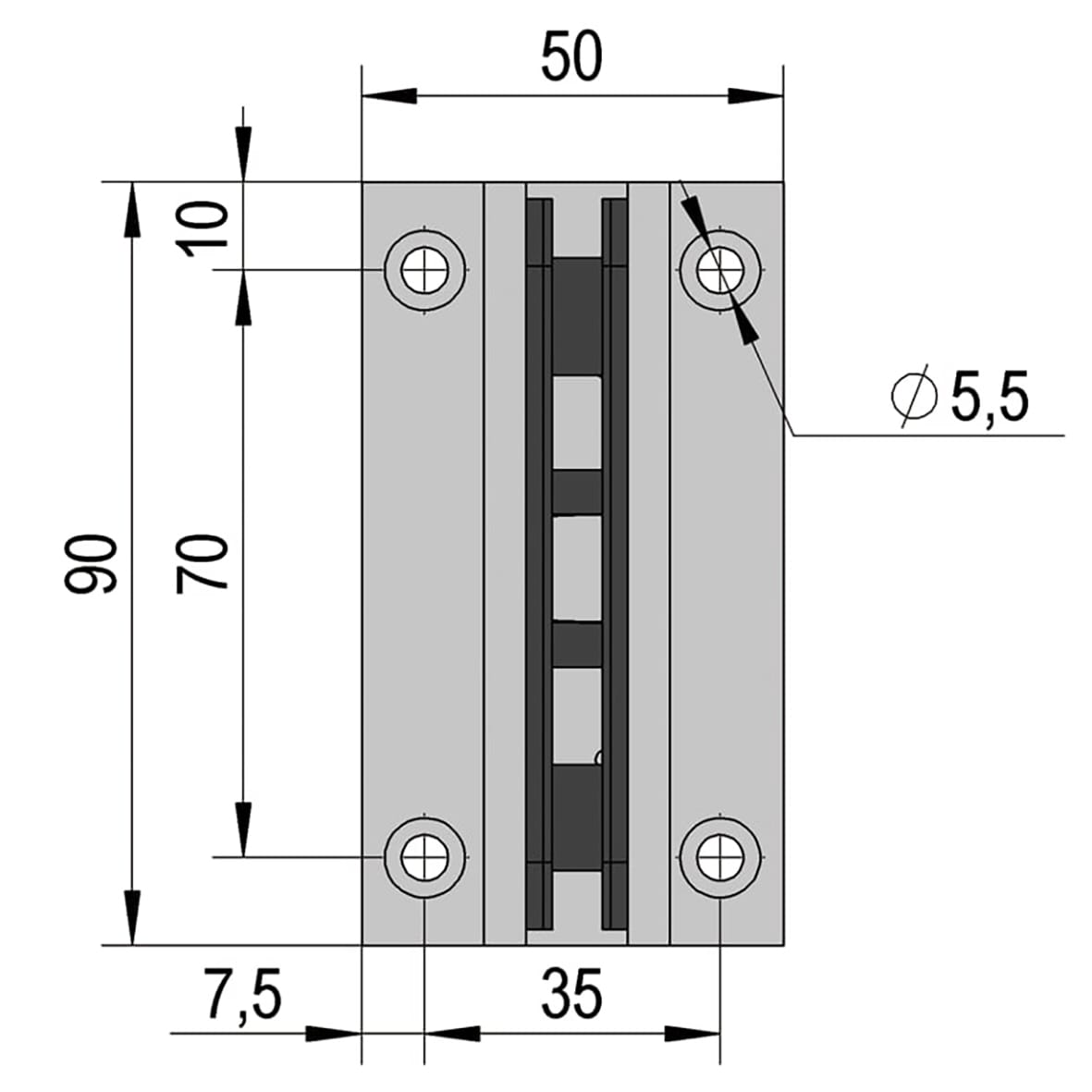 Bilbao Basic Glass to Wall Shower Hinge - Double Sided - 8-12mm Glass - Polished Chrome - view 3