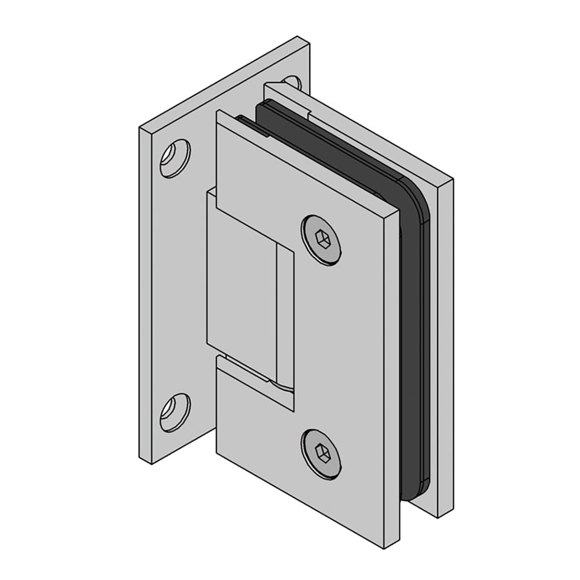 Bilbao Basic Glass to Wall Shower Hinge - Double Sided - 8-12mm Glass - Polished Chrome - view 4