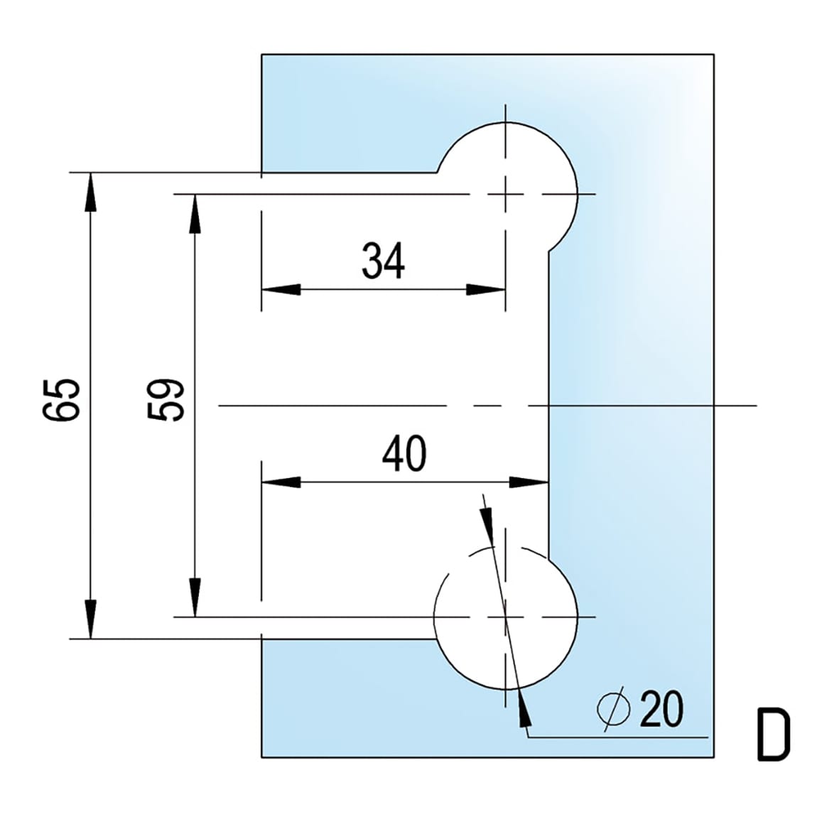Bilbao Basic Glass to Wall Shower Hinge - Double Sided - 8-12mm Glass - Polished Chrome - view 6
