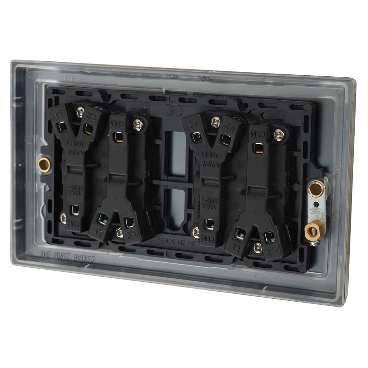 10AX 4 Gang 2 Way Light Switch - Antique Brass - view 2